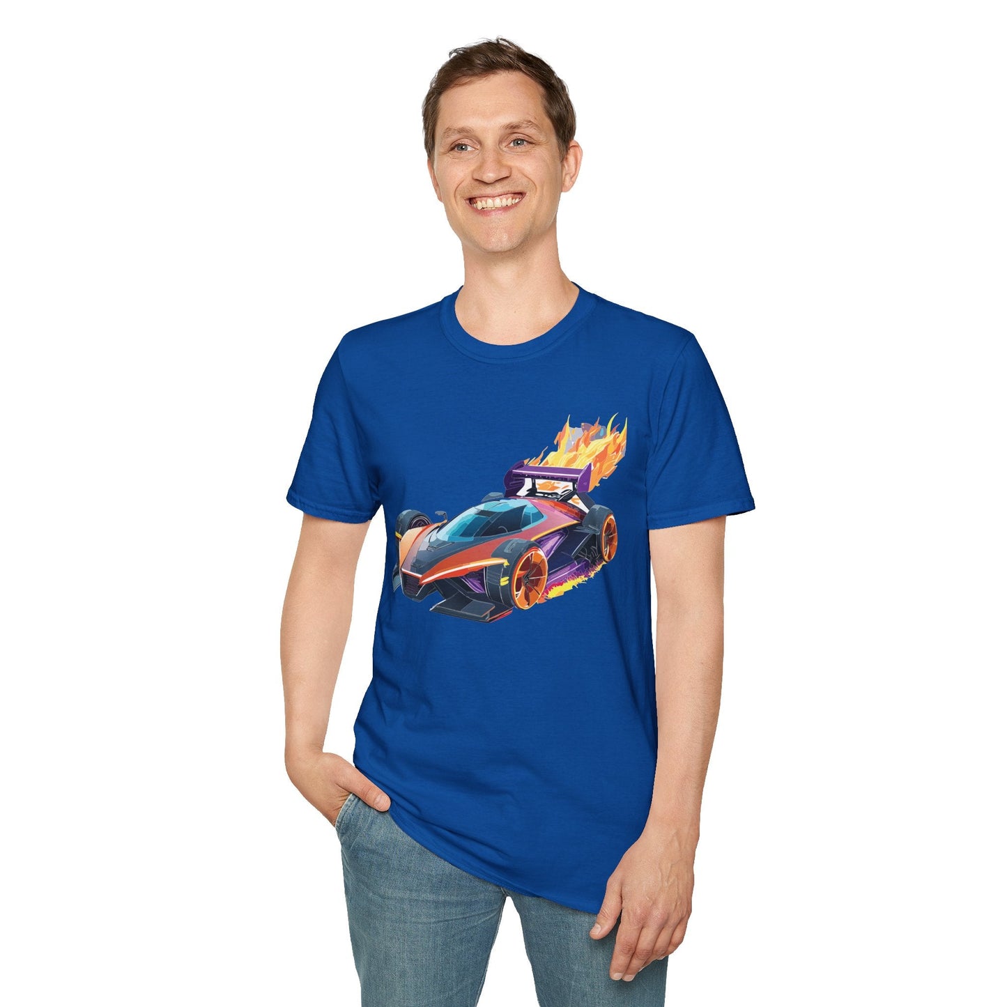 Car Graphic Unisex Cotto Softstyle Art Design with Hot Wheels Artwork Tee 4