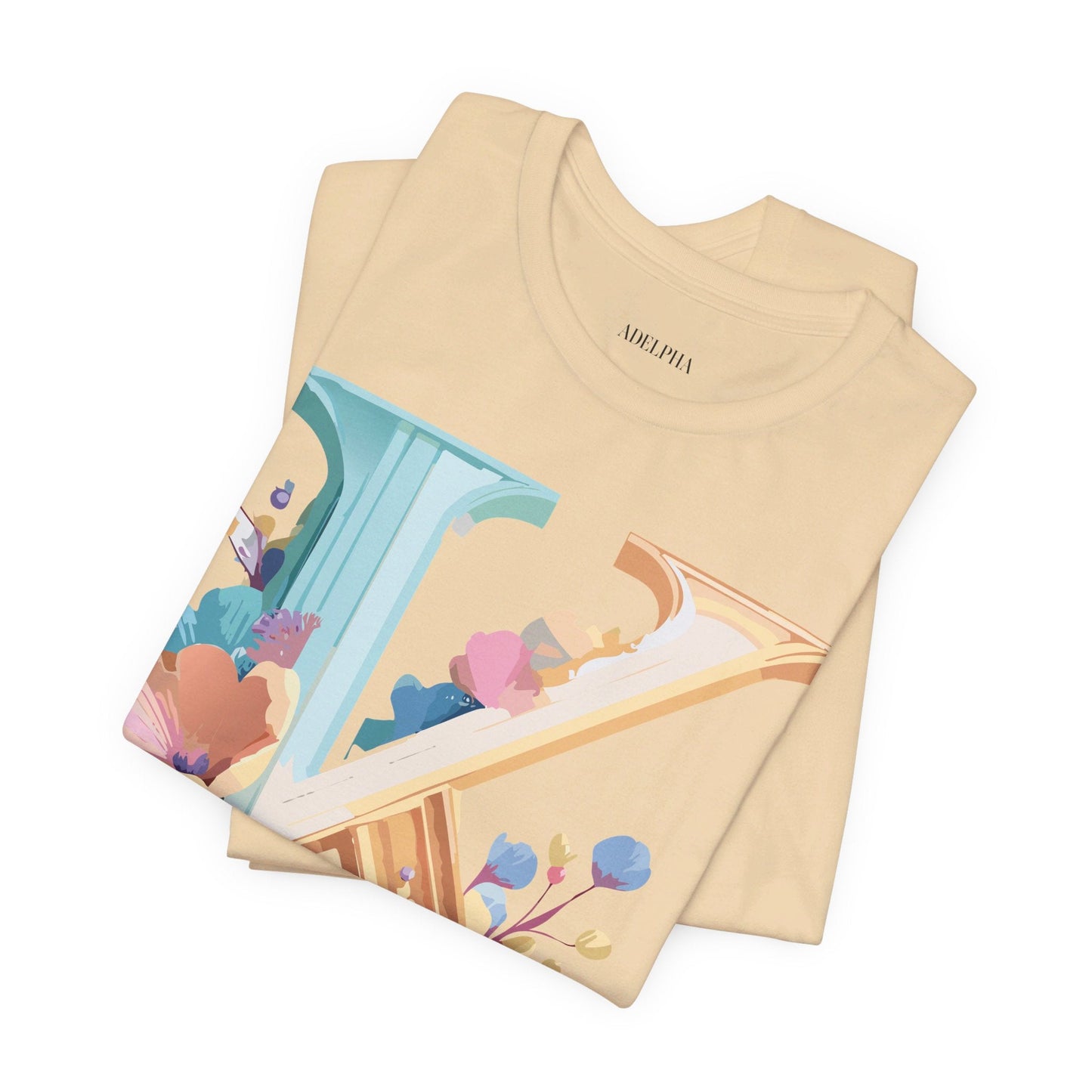 Letter K Graphic Tee Unisex Shirt By Adelpha Vintage Art Design Short Sleeve Collection