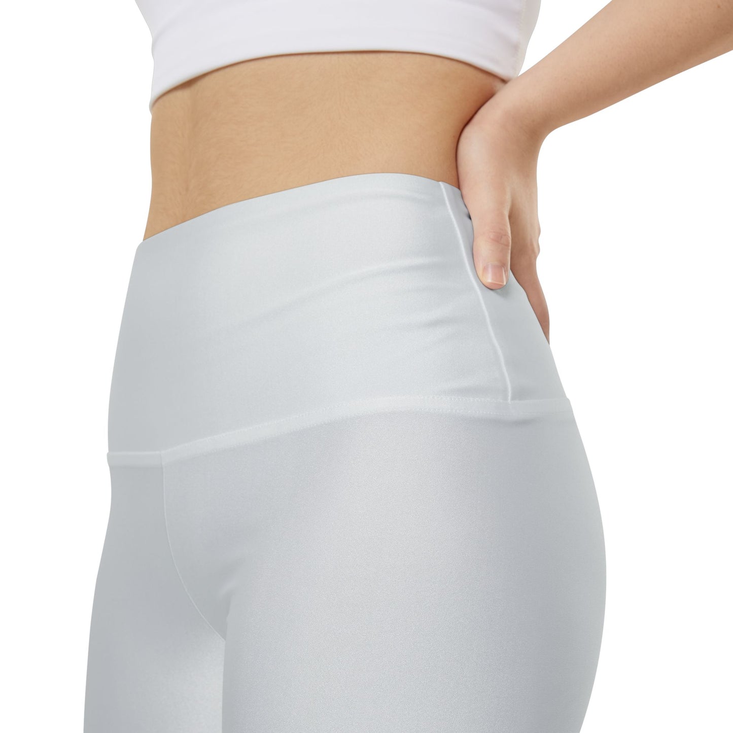 Alabaster White Women's High-Waist Workout Shorts — Breathable AOP Active Biker Shorts