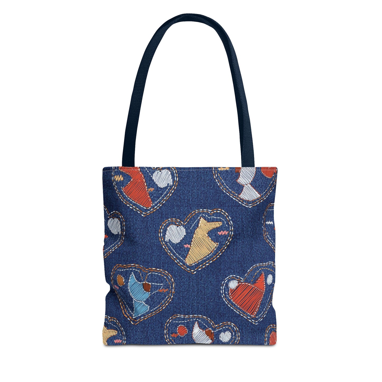 Love Day Graphic Design Denim Fabric Imitation Print Unisex Canvas Bag POLY 3 Sizes Tote Bag 201-12