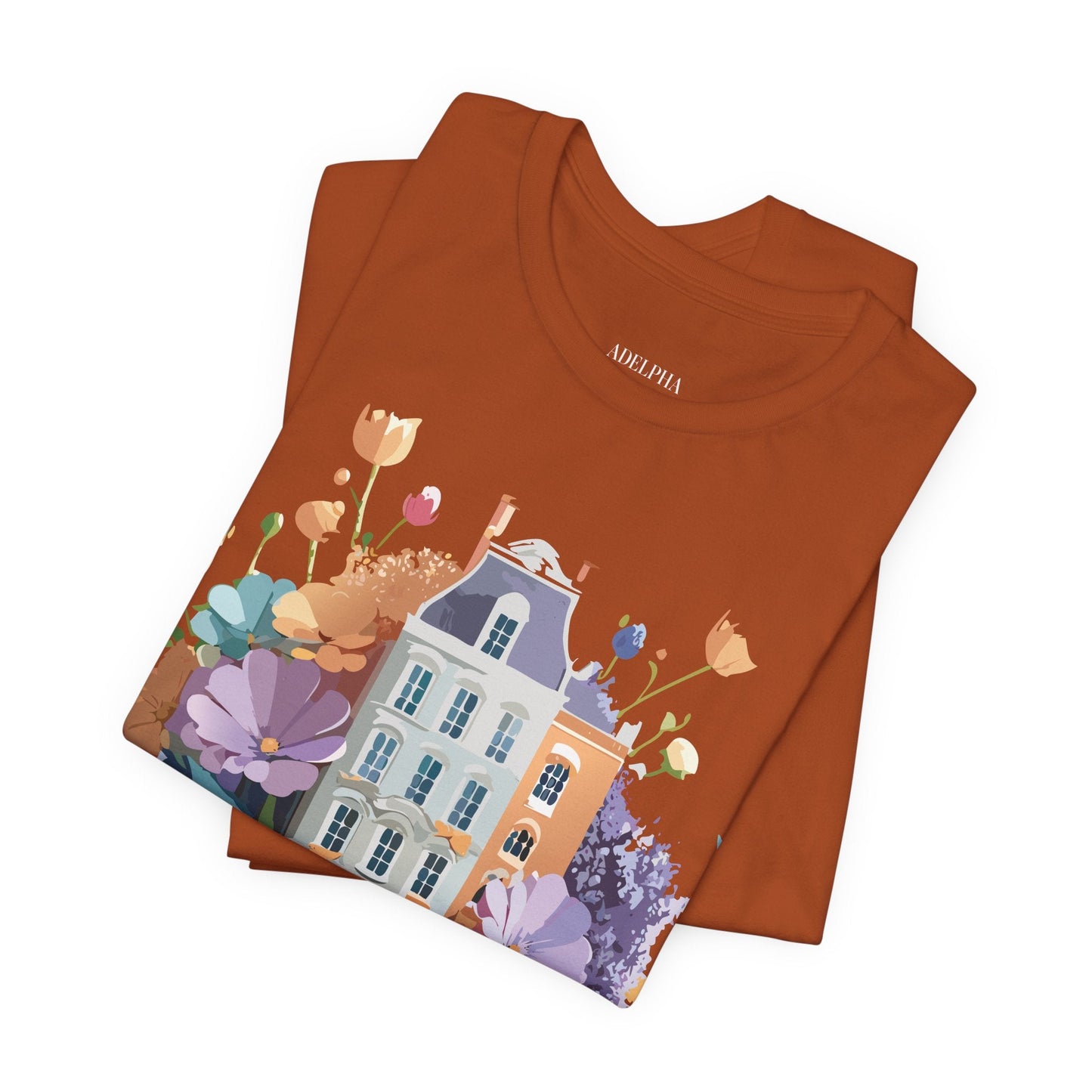 Adelpha Vintage Amsterdam Graphic Tee For Everyday Casual Wear Unisex Short Sleeve Shirt