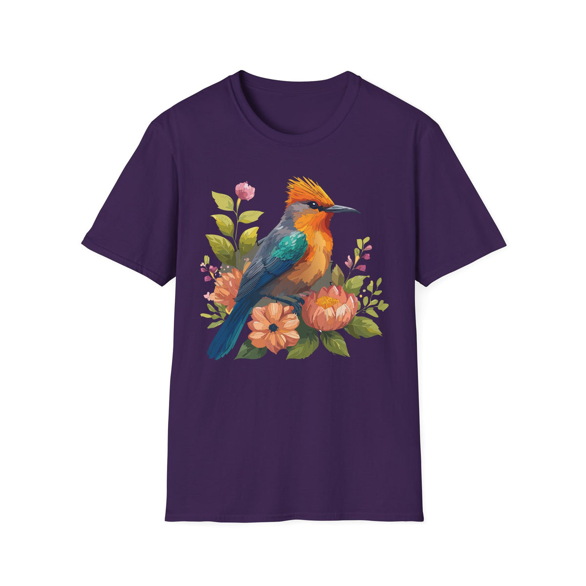 Colorful Tropical Bird shirt | Floral Watercolor Bird Illustration