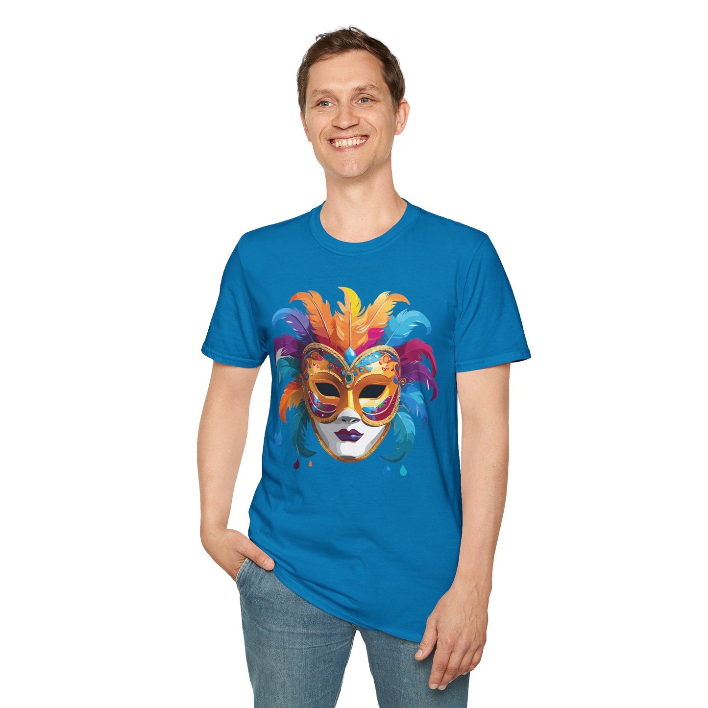 Mask Graphic Unisex Cotton Masquerade Design Artwork Tee 28