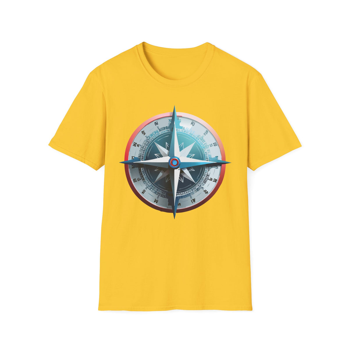 Nautical Compass Graphic T-Shirt | Vintage Compass Travel Graphic Design Unisex 100 Cotton Gildan T-Shirt