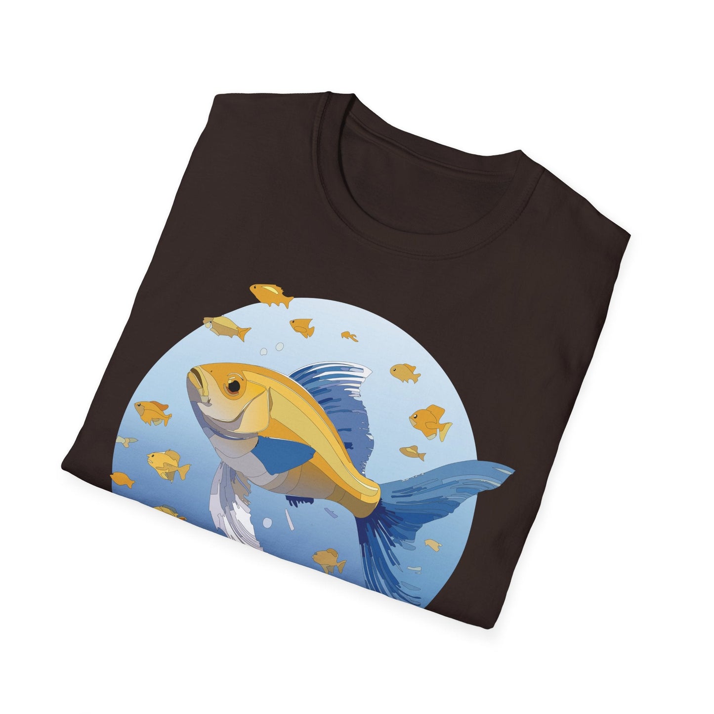 Fish Art Graphic Tee Shirt For Men And Women Unisex Cotton Softstyle Tee With Fish Artwork Design