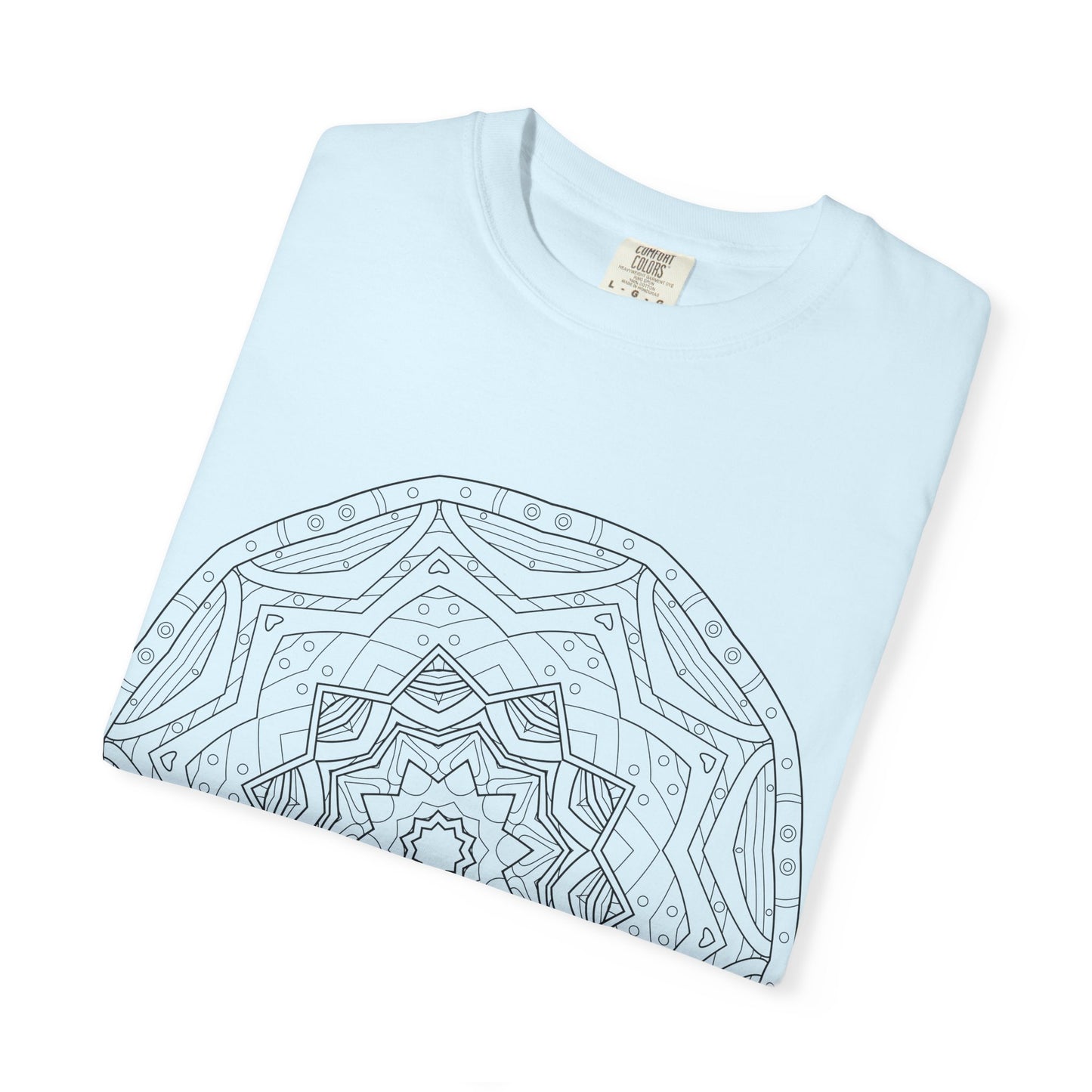 Unisex Garment Dyed Cotton T-Shirt with Mandala Graphic Design