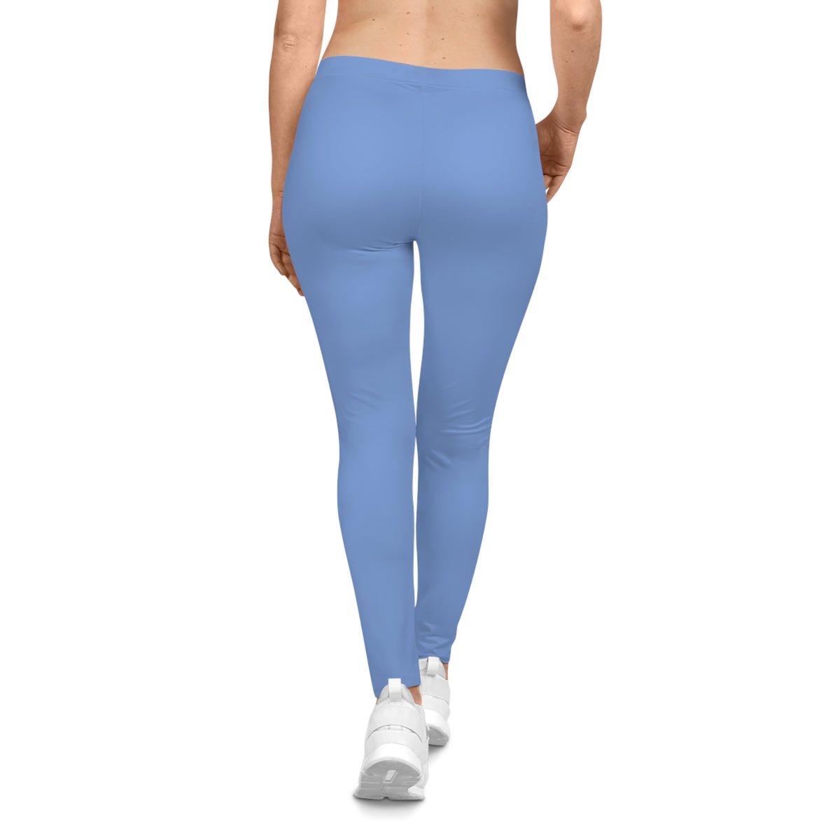 Wisteria Blue Color Women's Poly-Span Casual Leggings XS-2XL