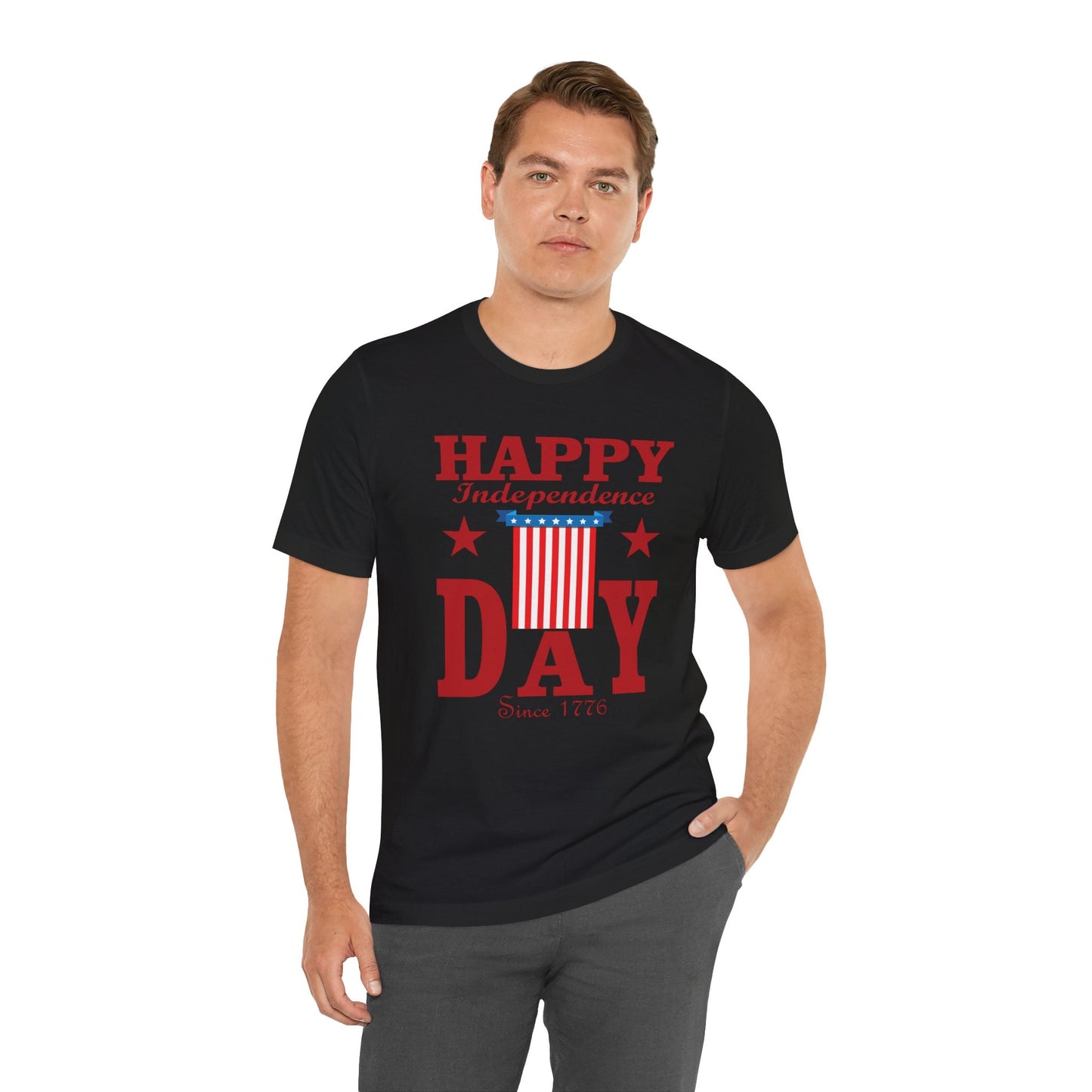 Happy Independence Day Graphic Unisex Cotton T-Shirt 018