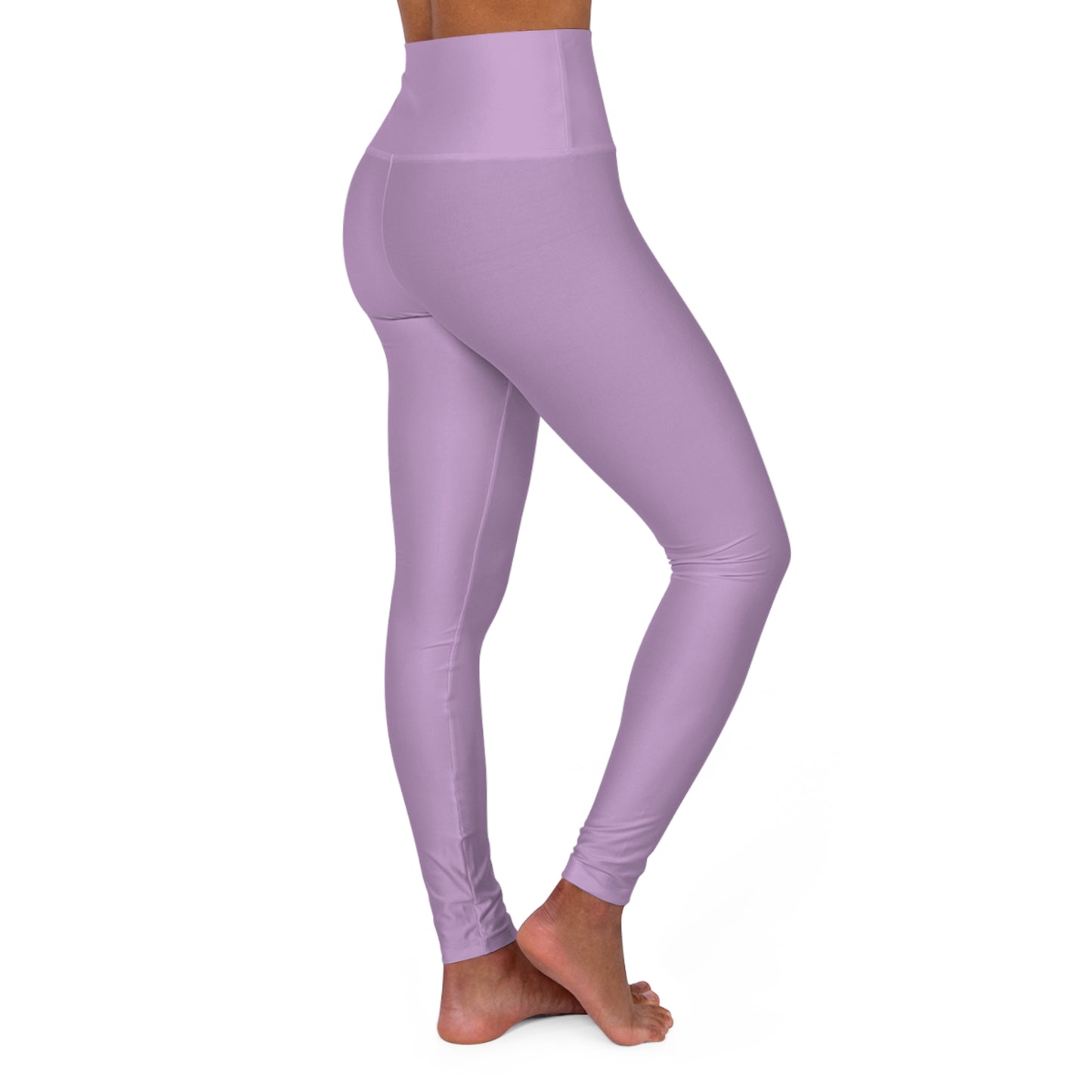 Blush Lilac Color High-Waist Yoga Leggings Women's Seamless Poly-Span Stretchy Pants XS-2XL