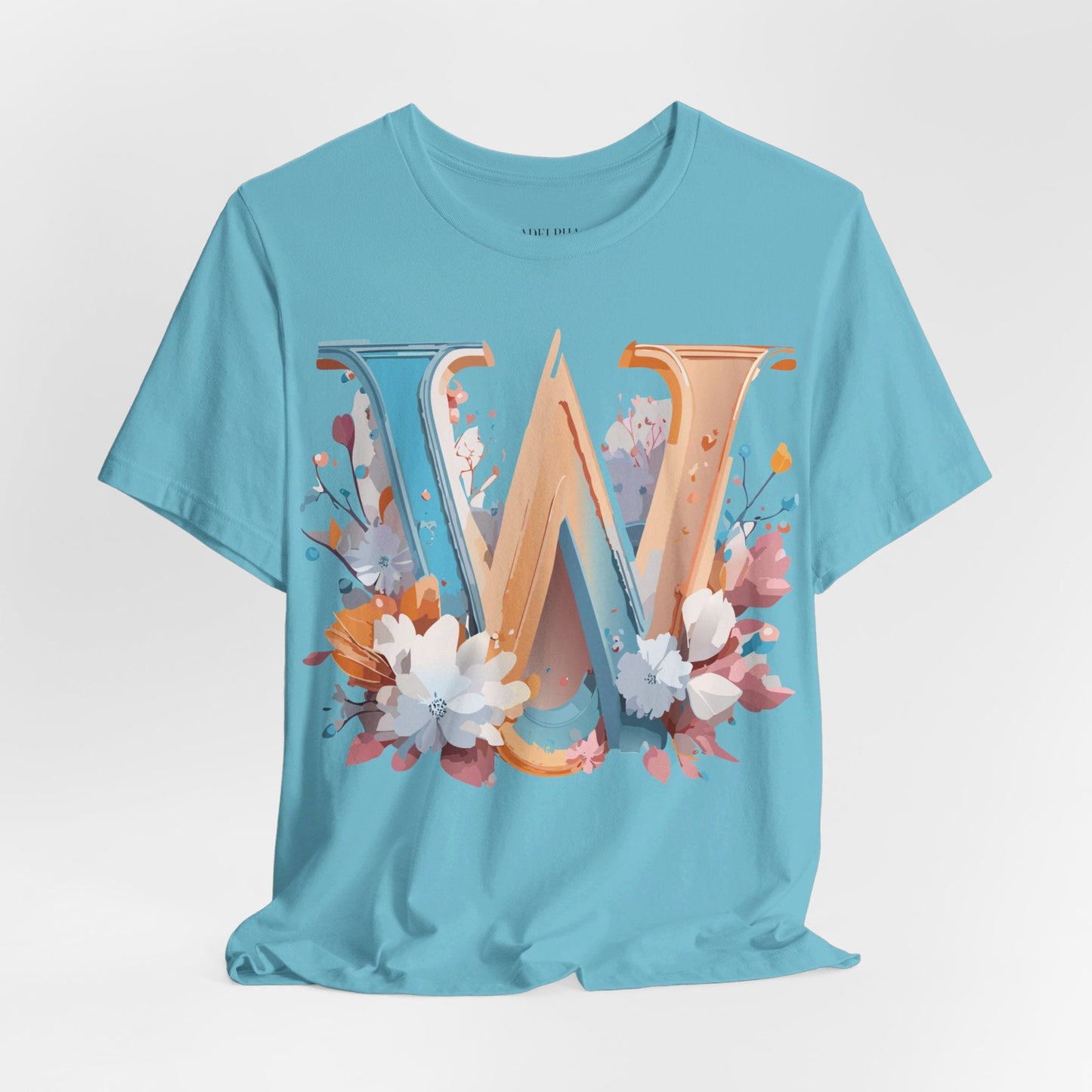 Letter W Shirt Graphic Tee Unisex Adelpha Vintage Inspired Art Design Short Sleeve