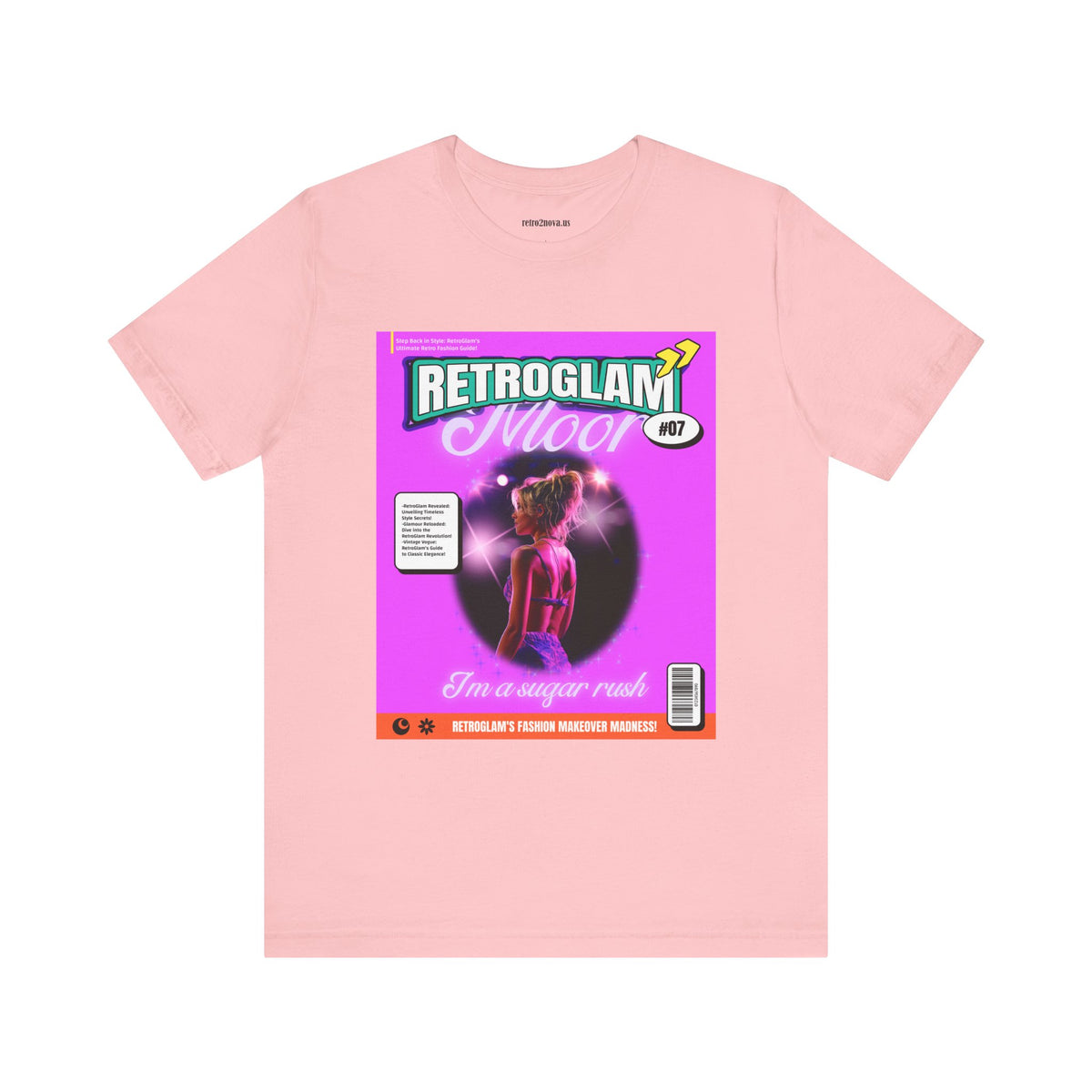 Magazine Cover Graphic Unisex Cotton Bella+Canvas Tee with Retro Poster ab27
