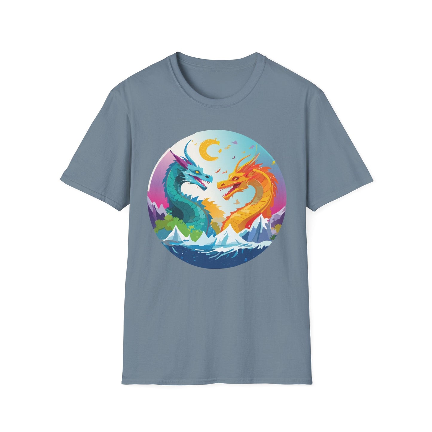 Dragon T Shirt Unisex Gildan Softstyle 64000 Tee Dragon Artwork Animal Print Shirt