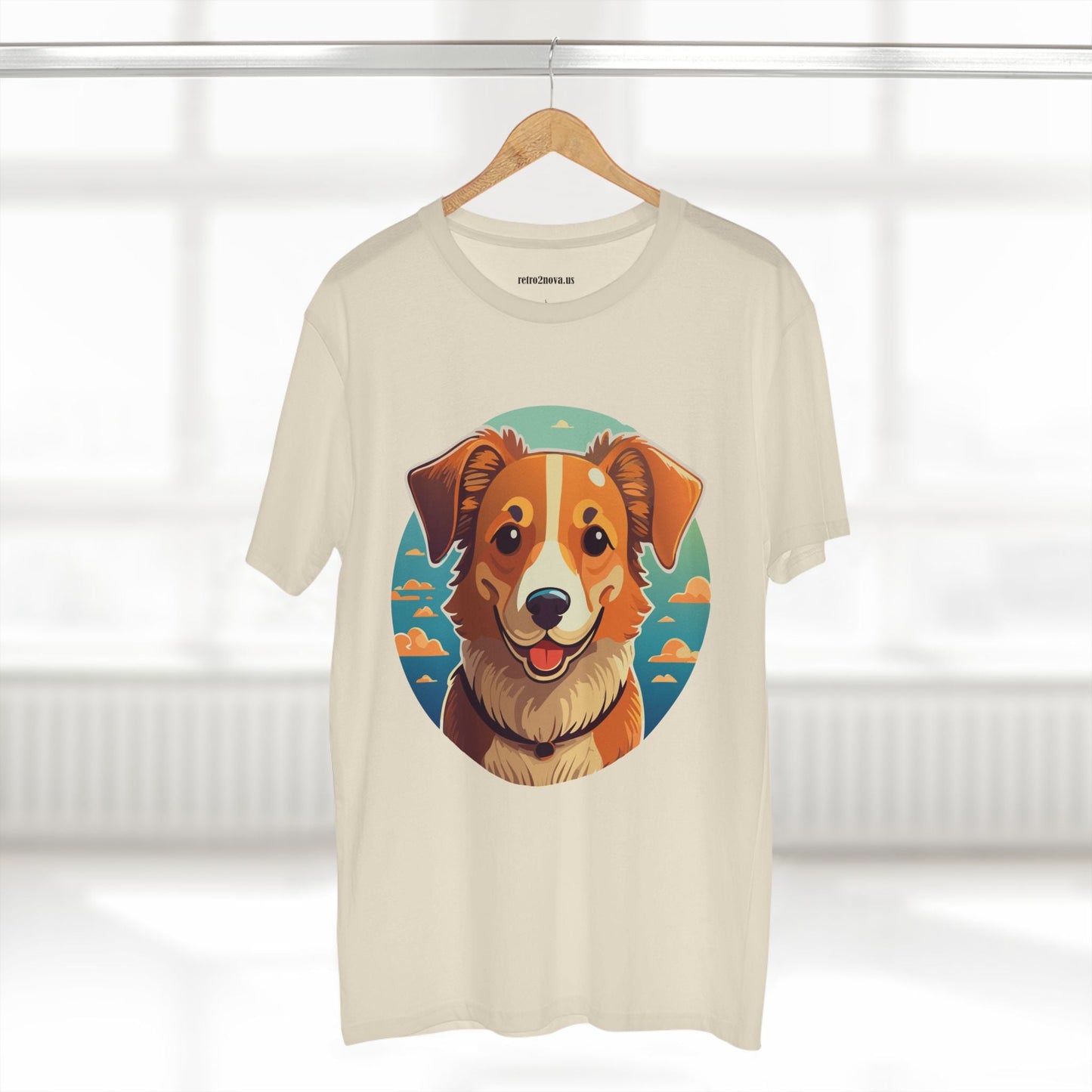 Unisex Animals Dog Shirt With Original Art Design Premium Cotton Tee By Retro2Nova Art Collection Soft Breathable Comfort