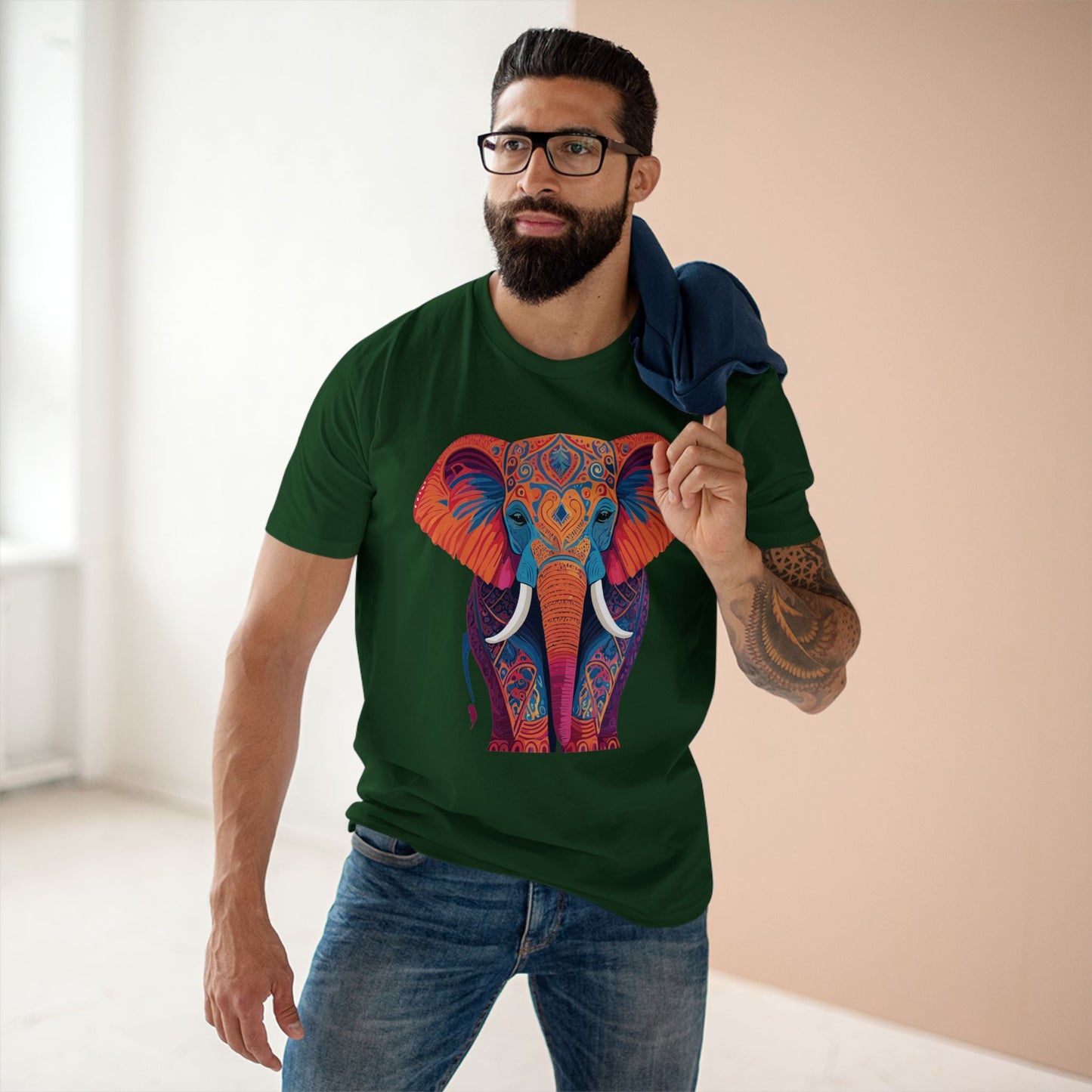 Unisex Elephant Shirt Premium Cotton Tee With Original Art Design By Retro2Nova Soft Breathable Everyday Comfort