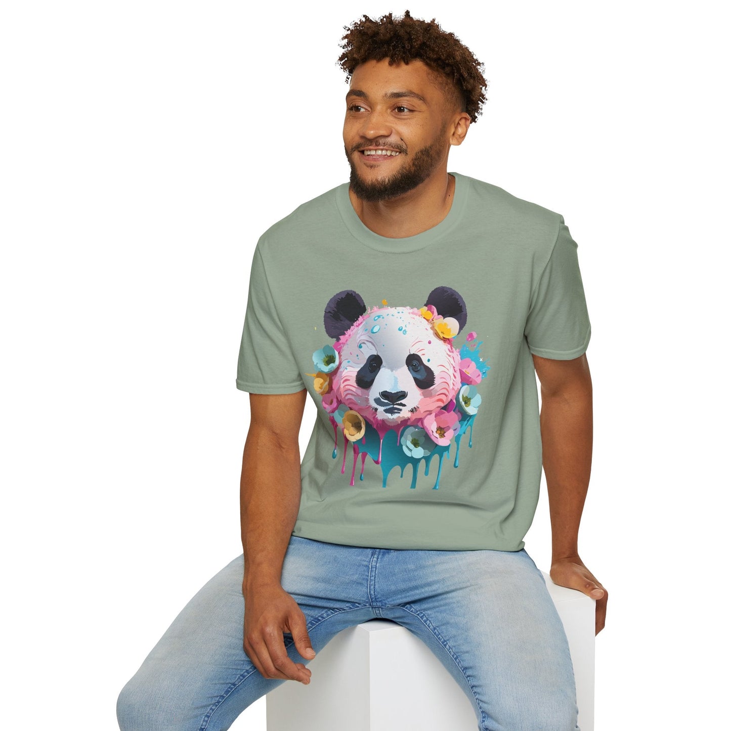 Panda Shirt Unisex T Shirt Graphic Tee Animal Print Gildan Softstyle 64000 100 Percent Cotton