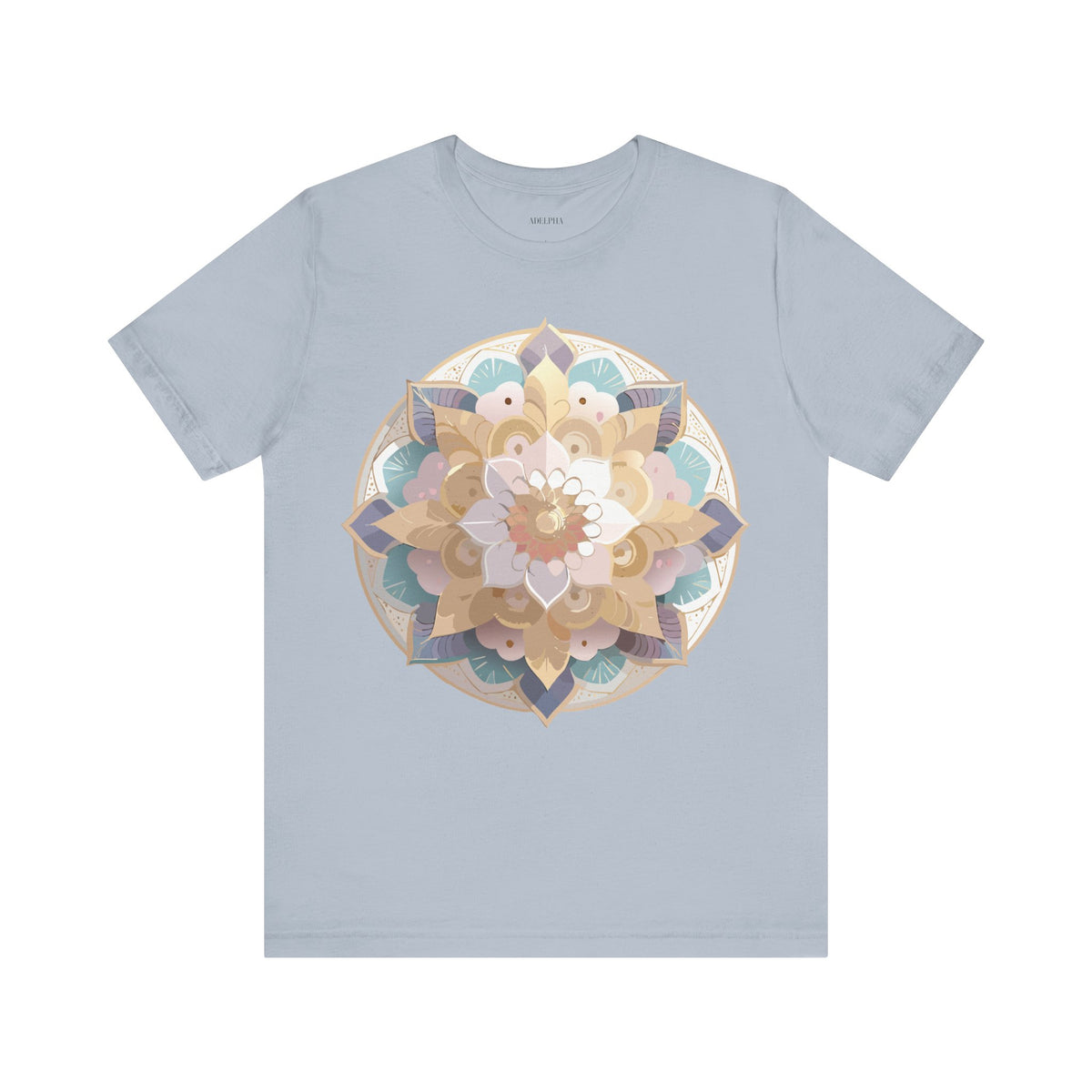 Mandala Graphic Unisex Cotton Bella+Canvas Tee with Floral Art Design d27