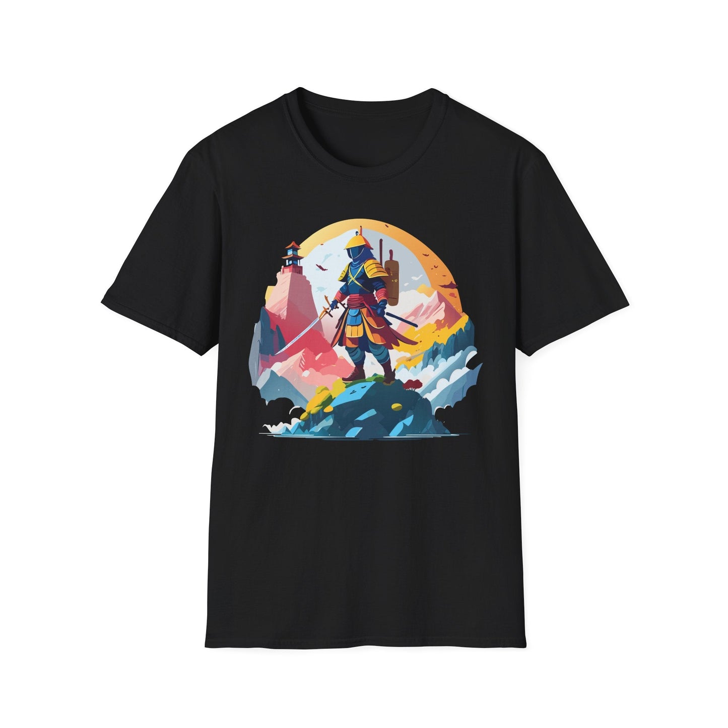 Samurai Unisex T Shirt Softstyle 64000 Short Sleeve Tee 100 Percent Cotton Breathable Comfort Fit