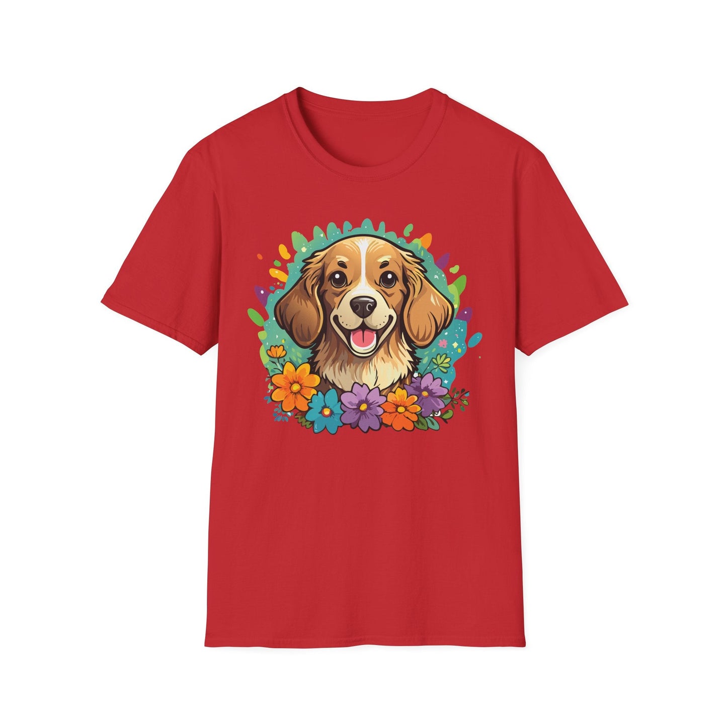 Dog Lover Unisex Animal Print T Shirt Cotton Tee Gildan Softstyle 64000