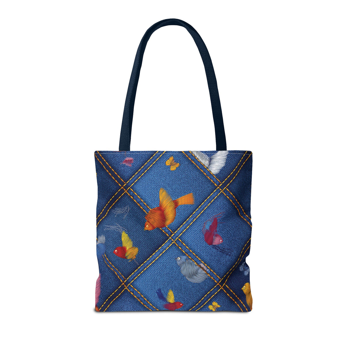 Denim Fabric Imitation Print Unisex Canvas Bag Poly Spun 3 Sizes Tote Bag 194-6