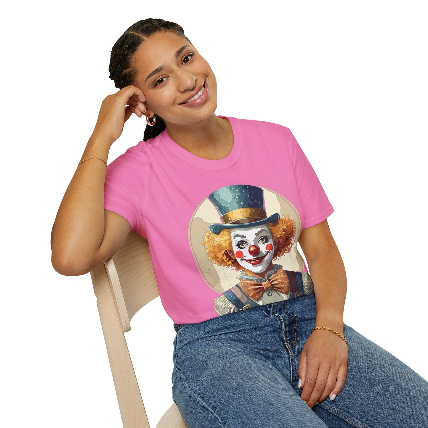 Clown Shirt Unisex T Shirt With Clown Circus Theme Funny Man Shirt Gildan Softstyle 64000