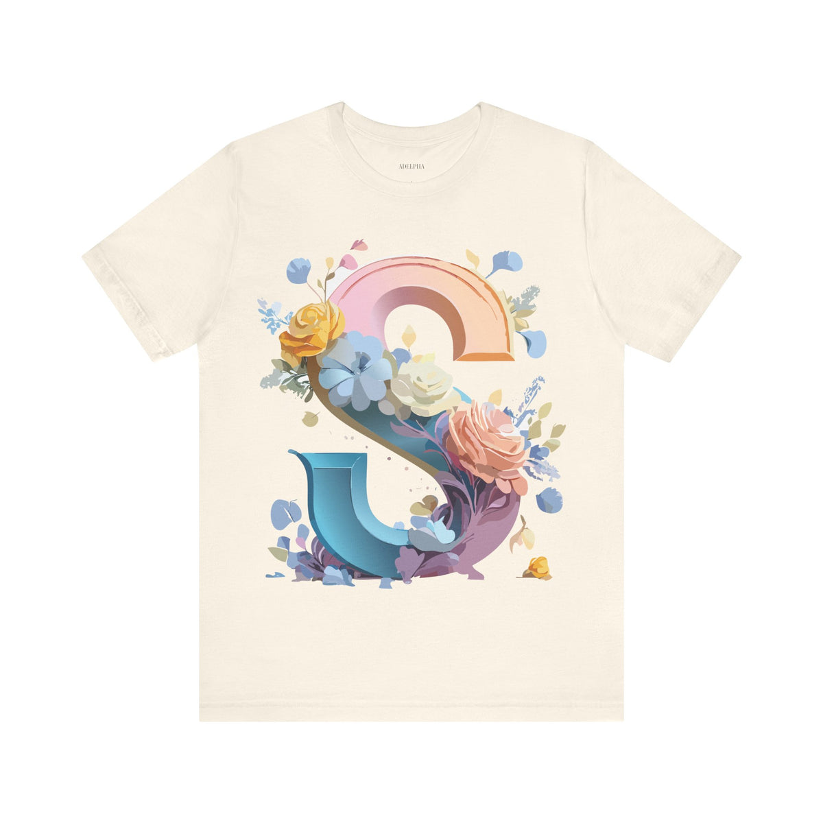 Letter S Graphic Unisex Cotton Bella+Canvas Tee with Art Letter Design
