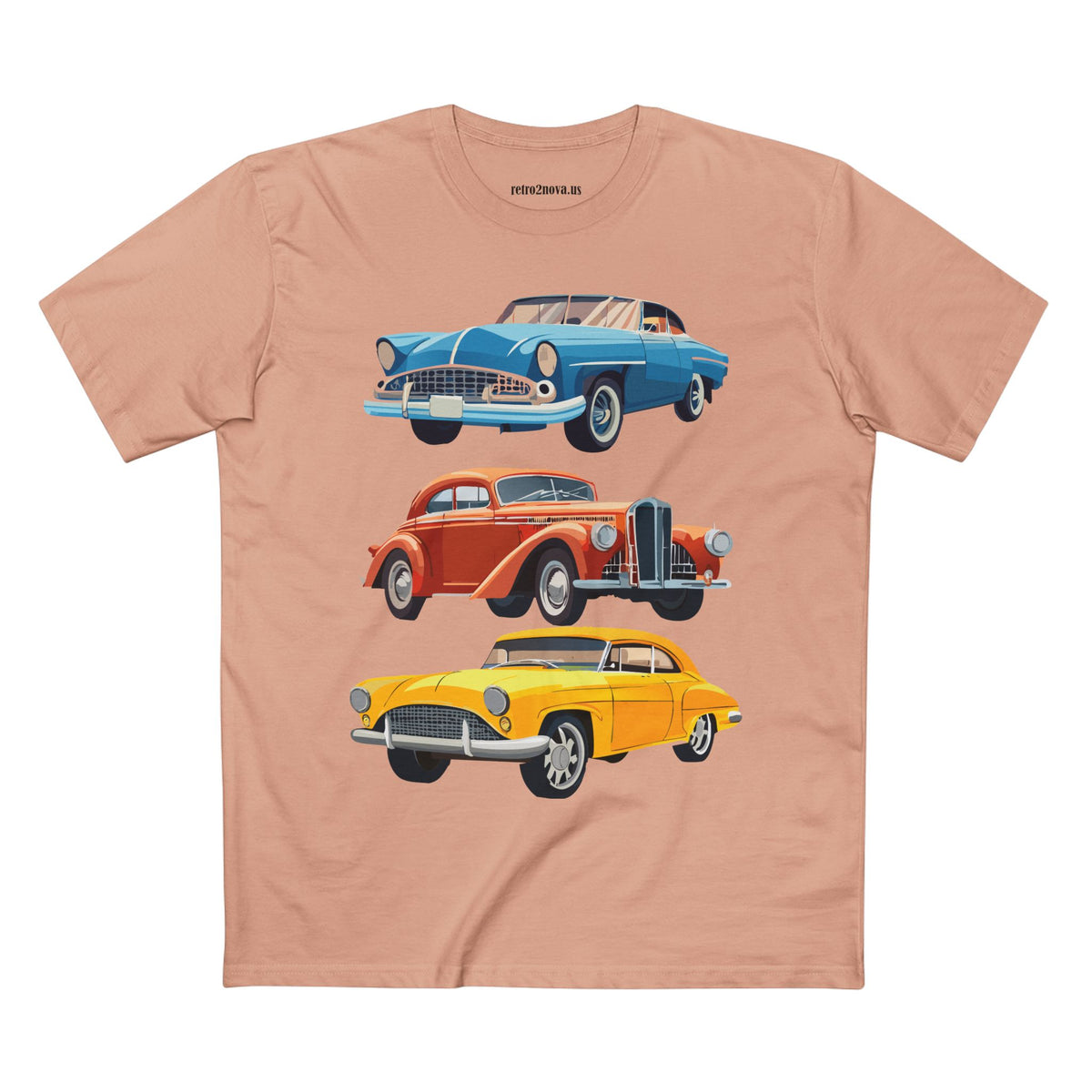 Retro Car Vintage Graphic Tee Staple Unisex 100 Cotton Tee Shirt - RC-4