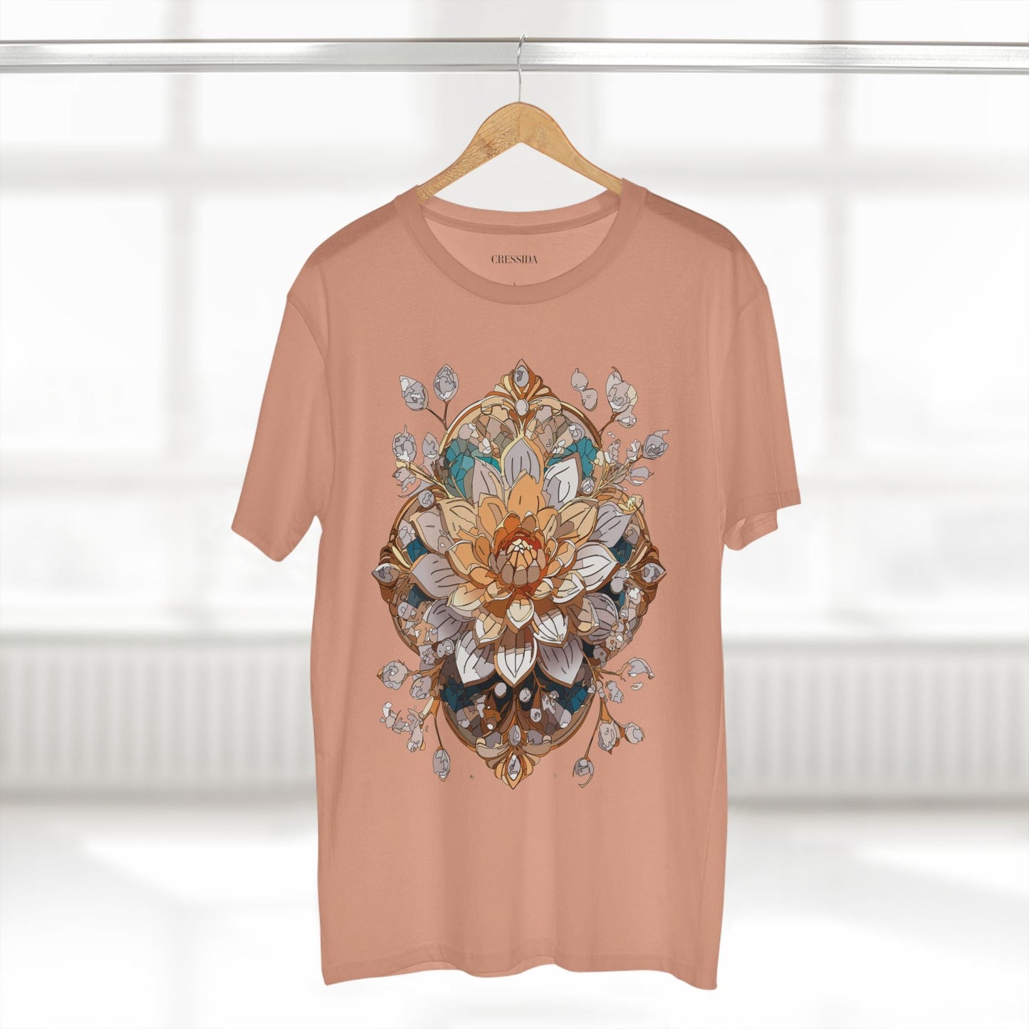 Floral Graphic T-Shirt Unisex 100 Cotton Art Design with Antique Flowers Tee 14