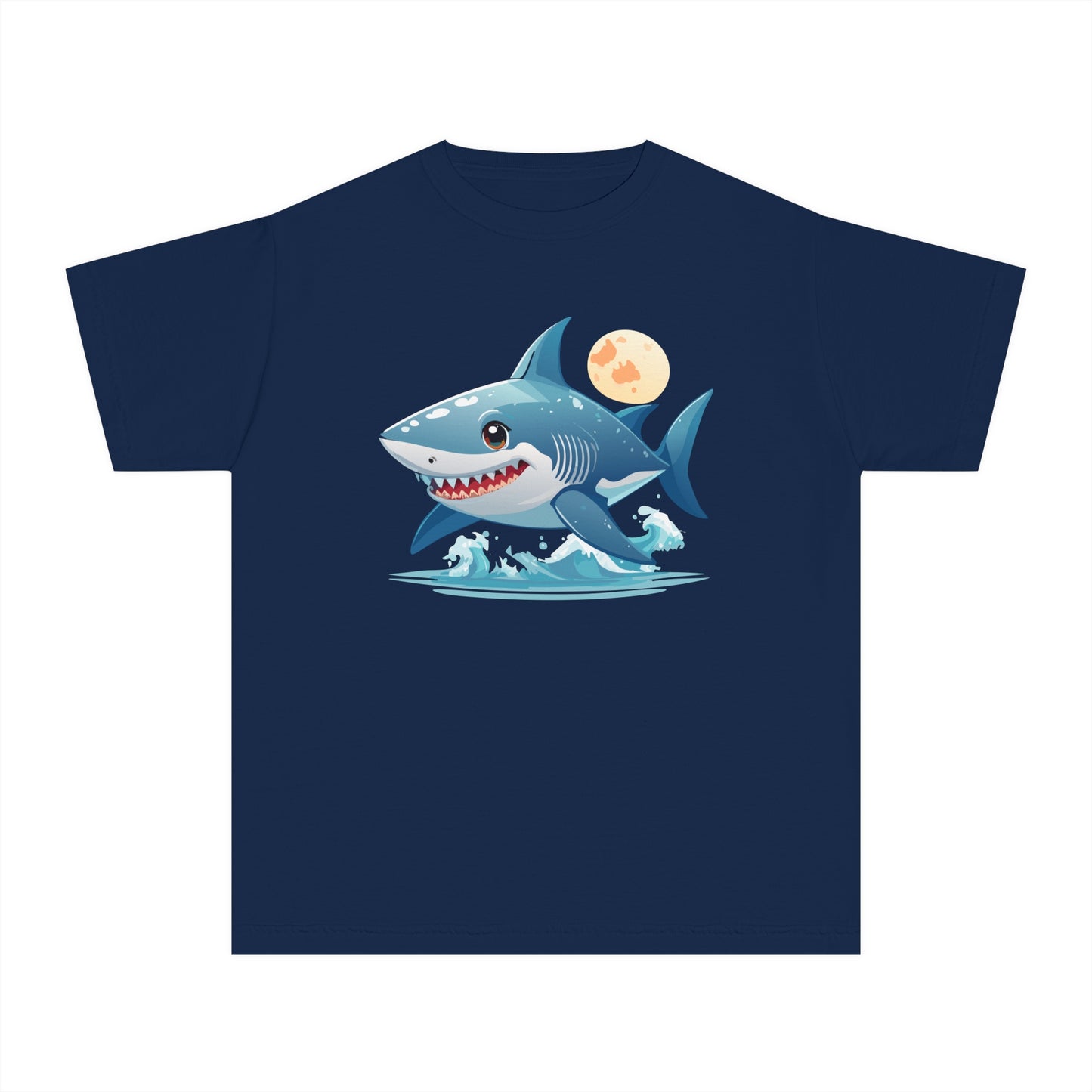 Camiseta con gráfico de tiburón para jóvenes: divertida camiseta de peso medio inspirada en el océano para niños (6 a 15 años)