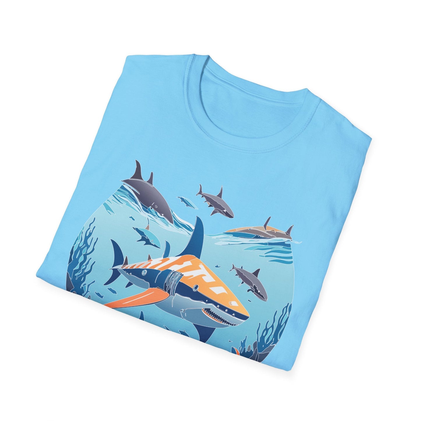 Ocean Tee Shirt Unisex Softstyle Gildan 64000 100 Percent Ring Spun Cotton Breathable U Boat Design