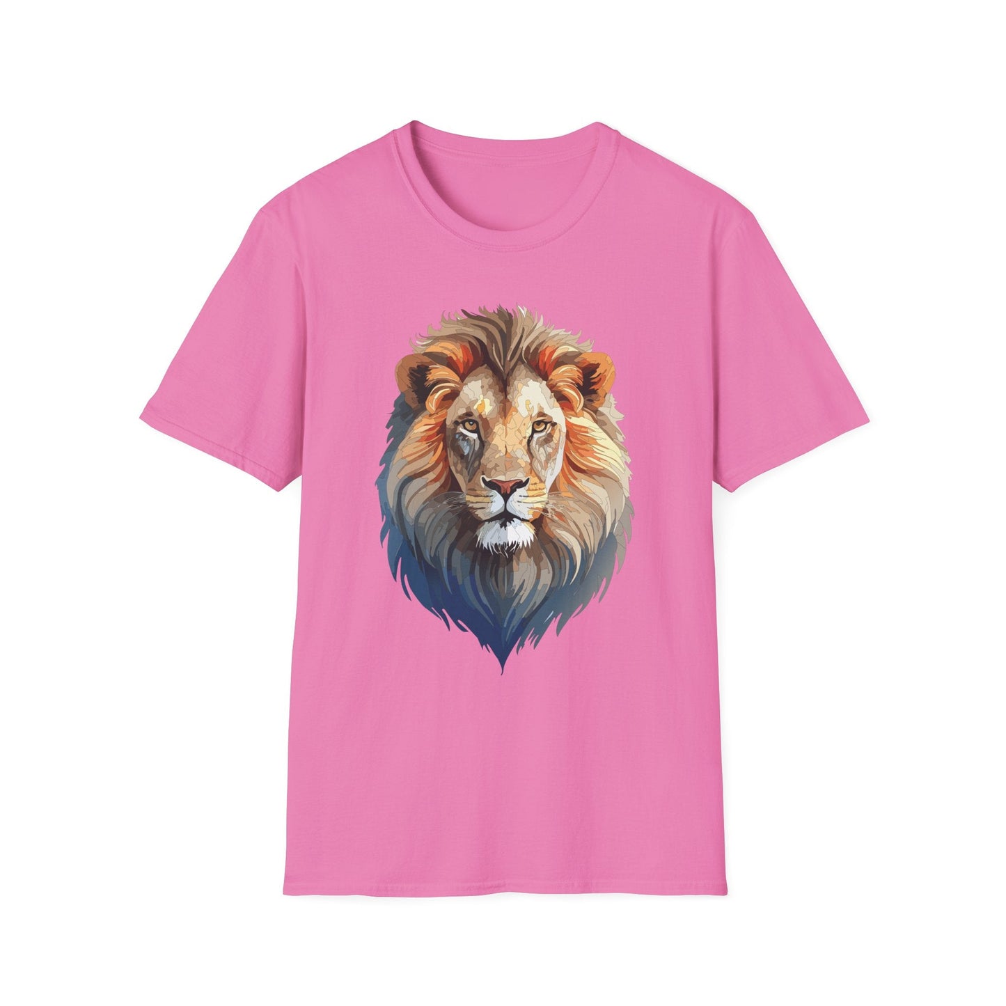 Gildan Softstyle Lion Print T Shirt Floral Tee For Unisex Everyday Comfort