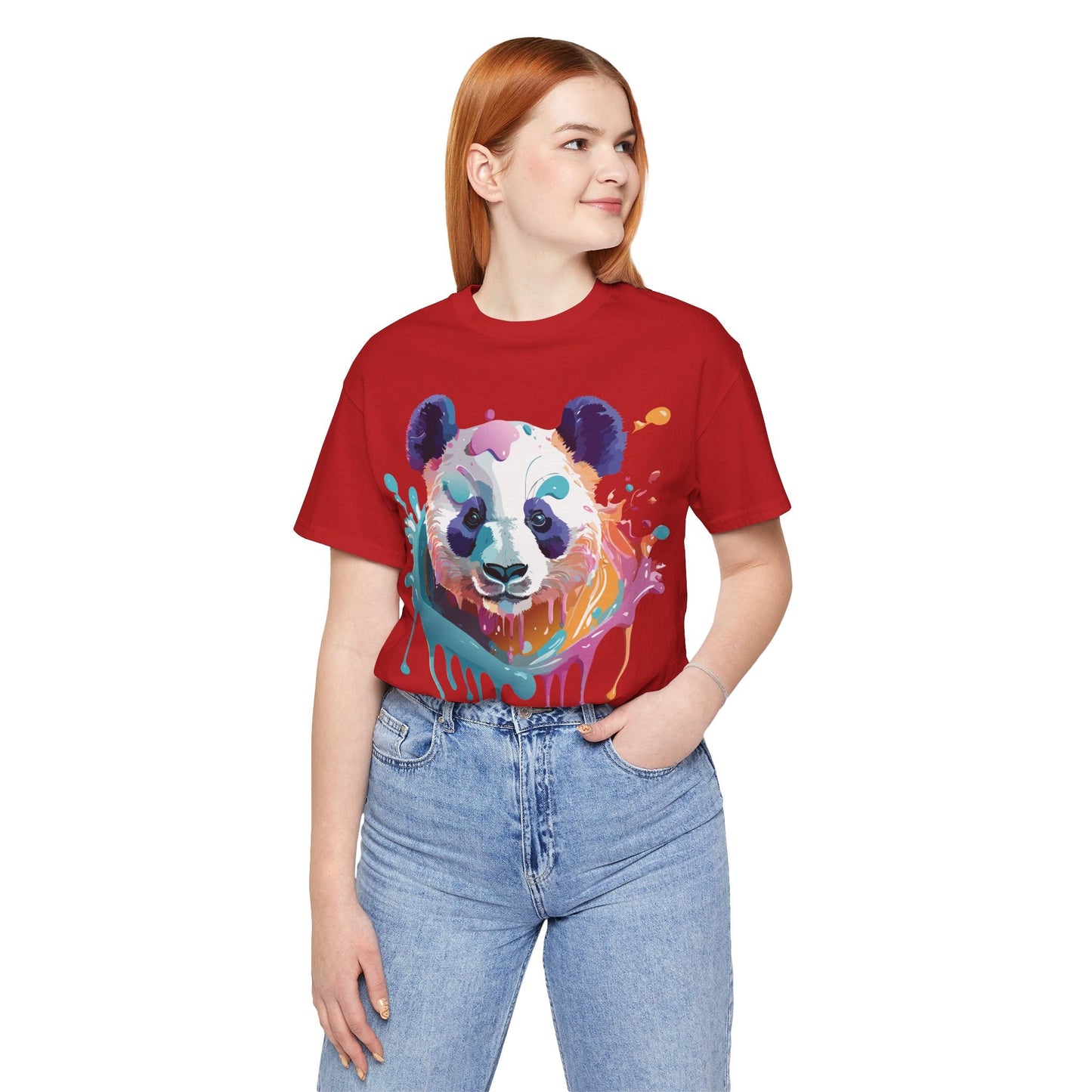 Panda Graphic Unisex 100 Cotton Vintage Art with Animal T-Shirt 12