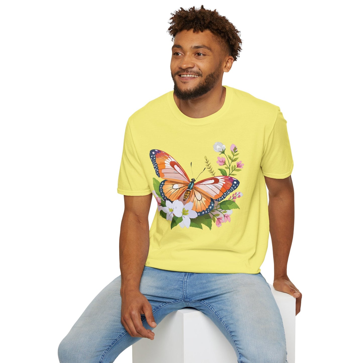 Butterfly Shirt Unisex T Shirt Gildan 64000 Softstyle 100 Percent Ring Spun Cotton