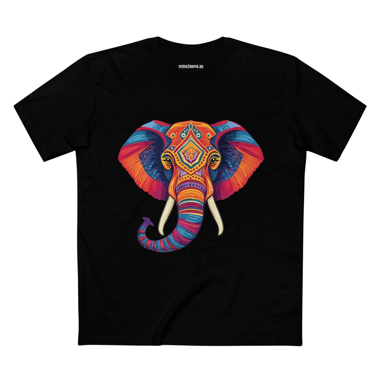 Elephant Animal Shirt Unisex Premium Cotton Tee With Original Art Design From Retro2Nova Art Collection