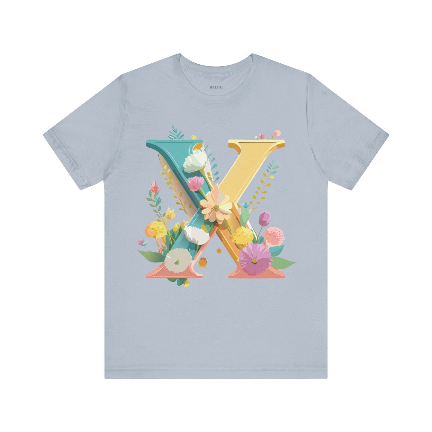 Letter X Shirt Unisex Graphic Tee Premium Vintage Inspired Adelpha Artwork Short Sleeve