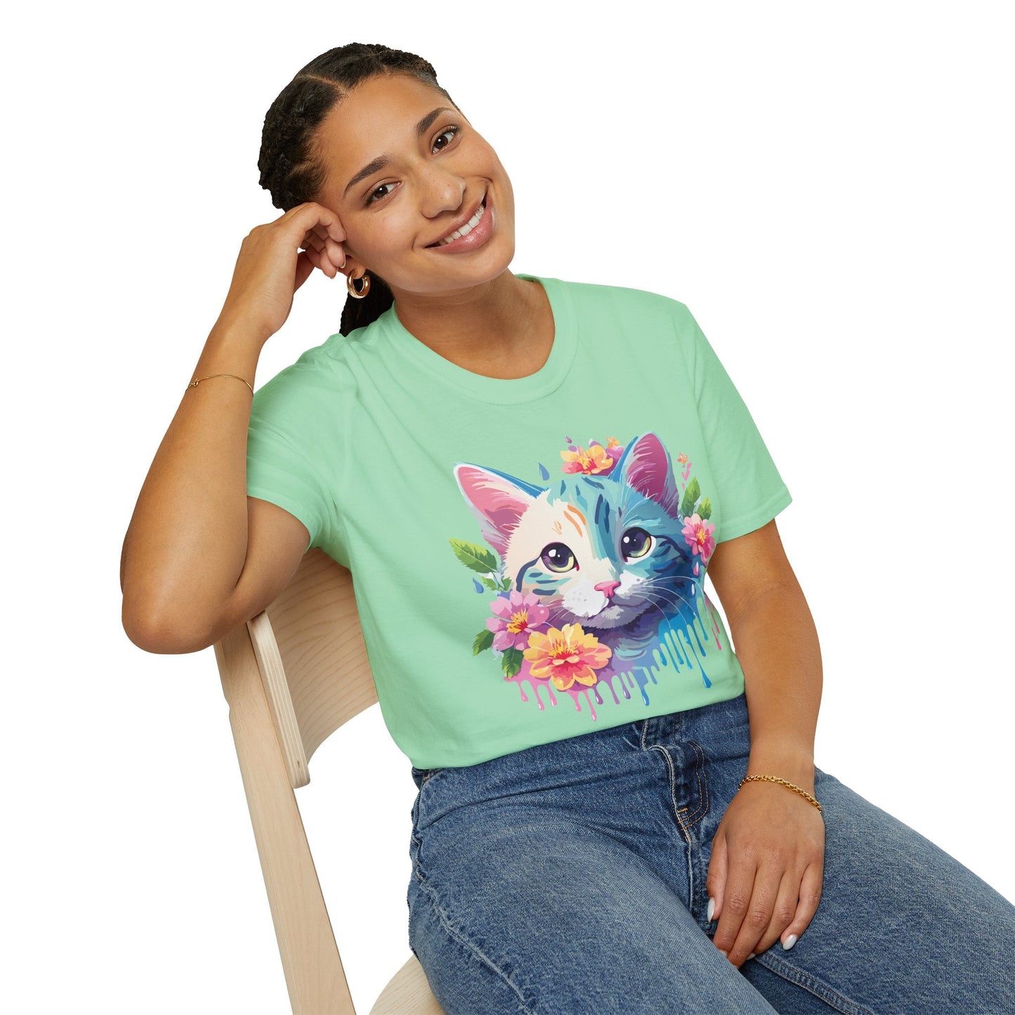 Cat Shirt Unisex Cat Lover Tee Premium Gildan Softstyle 64000 Lightweight
