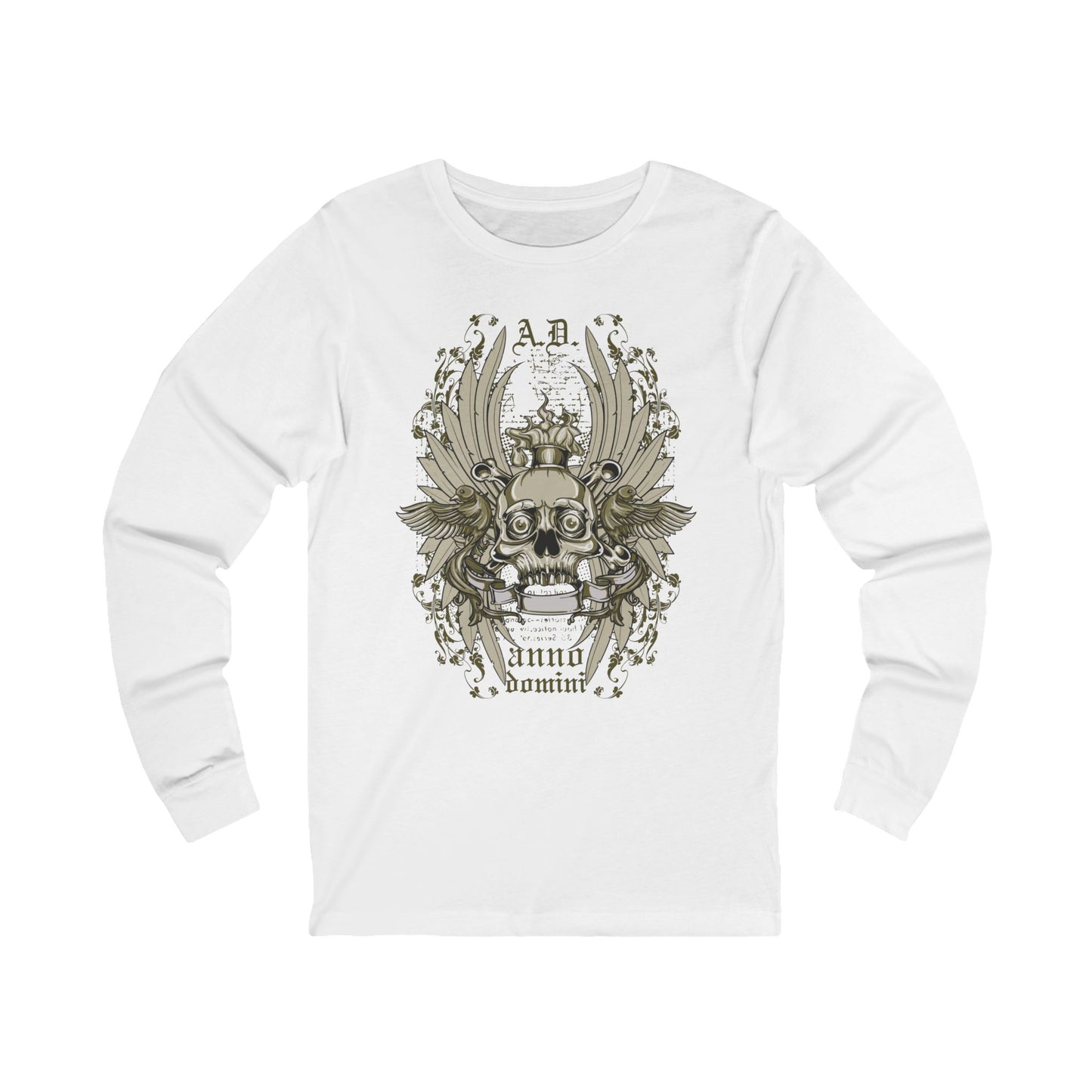 Creepy9 Unisex Skull Long Sleeve Tee, Skull Jersey Shirt, Skeleton T-Shirts with Long Sleeves, Skeleton Art Design Tees