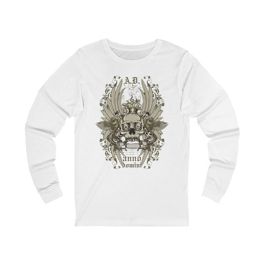 Creepy9 Unisex Skull Long Sleeve Tee, Skull Jersey Shirt, Skeleton T-Shirts with Long Sleeves, Skeleton Art Design Tees