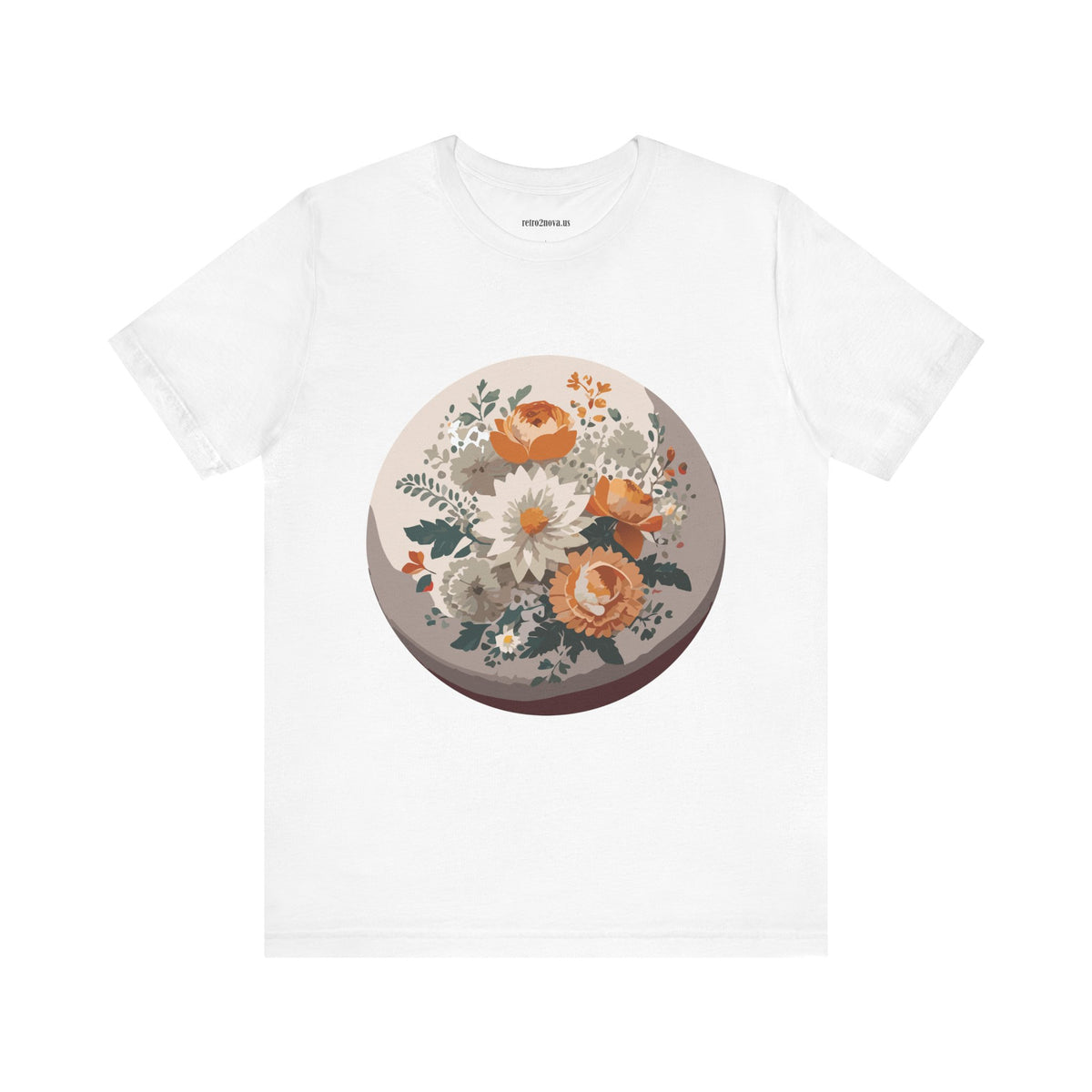Floral Graphic Unisex Cotton Bella+Canvas Tee with Flowers Design ab105