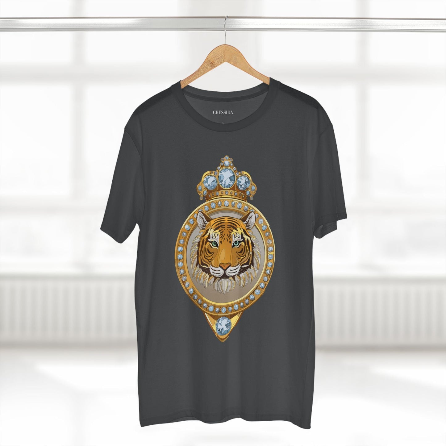 Tiger Graphic Unisex 100 Cotton Tee With Unique Animal Golden Medallion Art Design 2