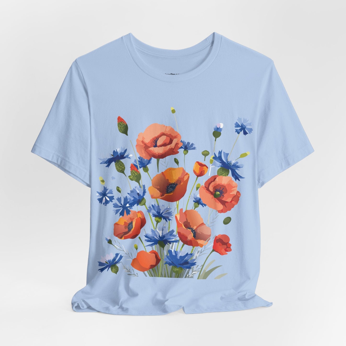 Unisex Floral Shirt Floral Print Tee Lightweight Breathable Fabric Short Sleeve Casual Wear