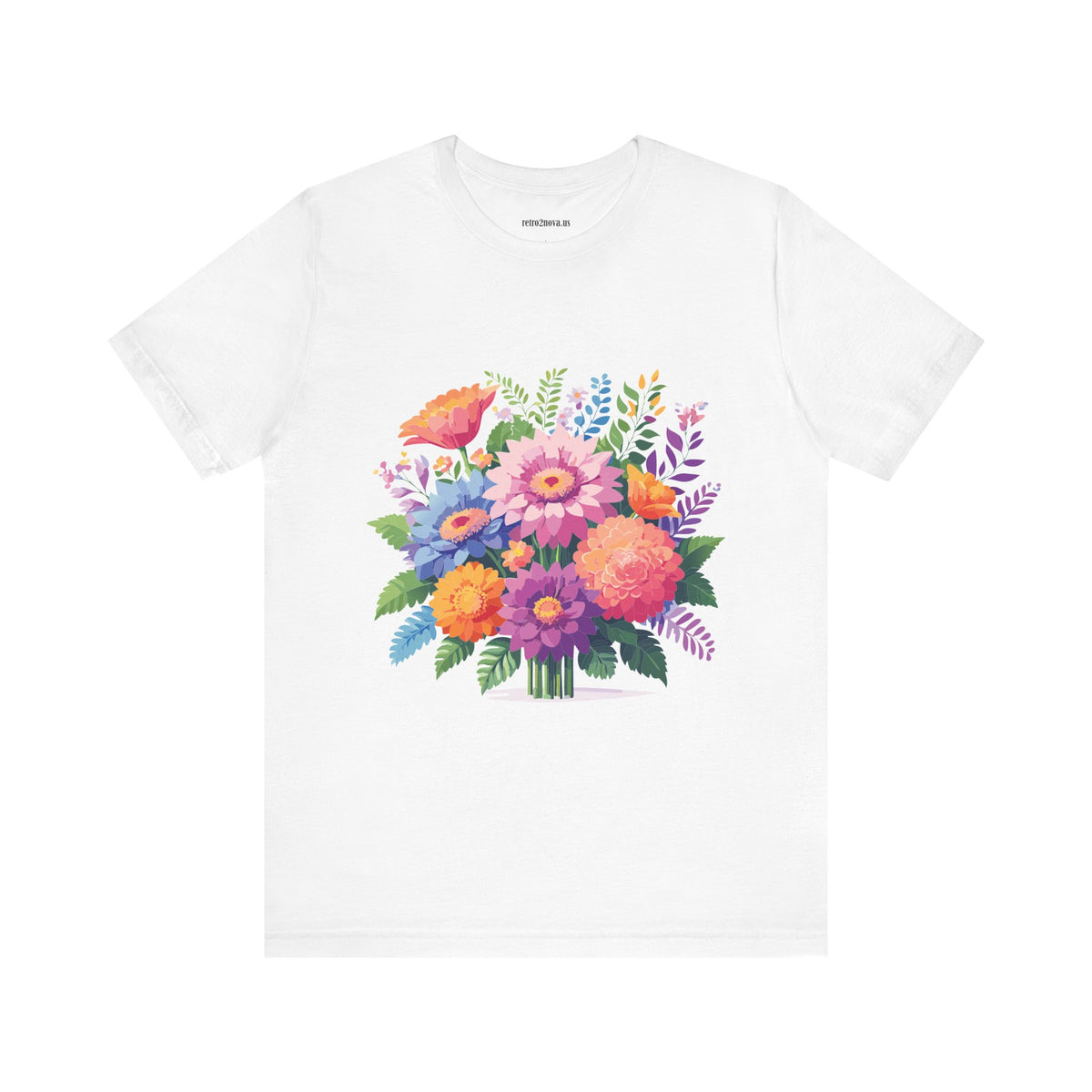 Floral Graphic Unisex Cotton Bella+Canvas Tee with Flowers Design ab15