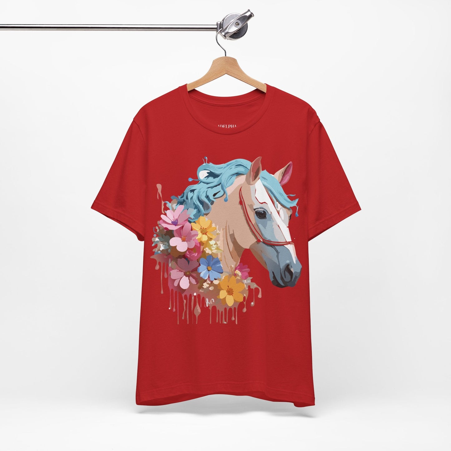 Unisex Horse Graphic Tee From Adelpha Vintage Inspired Art Shirt Short Sleeve Jersey
