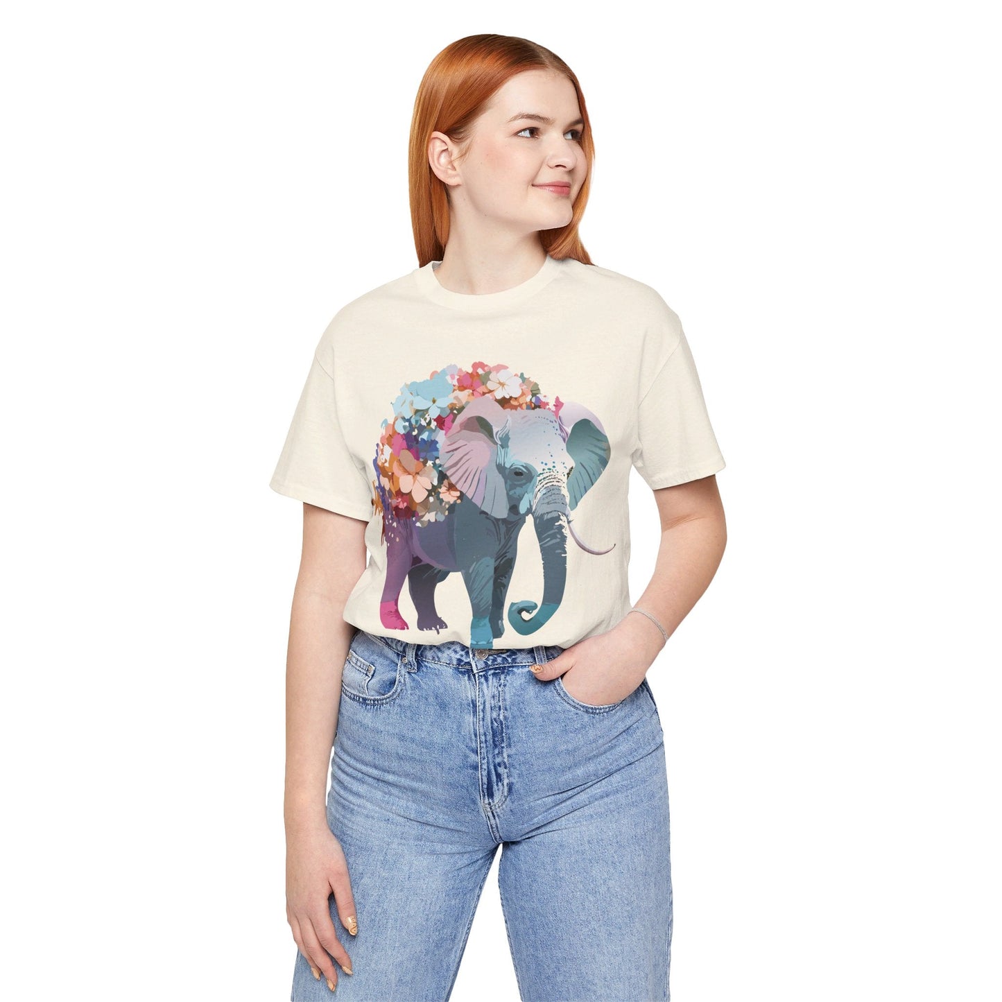 Adelpha Elephant Graphic Tee Unisex Short Sleeve Vintage Inspired Art Design Collection