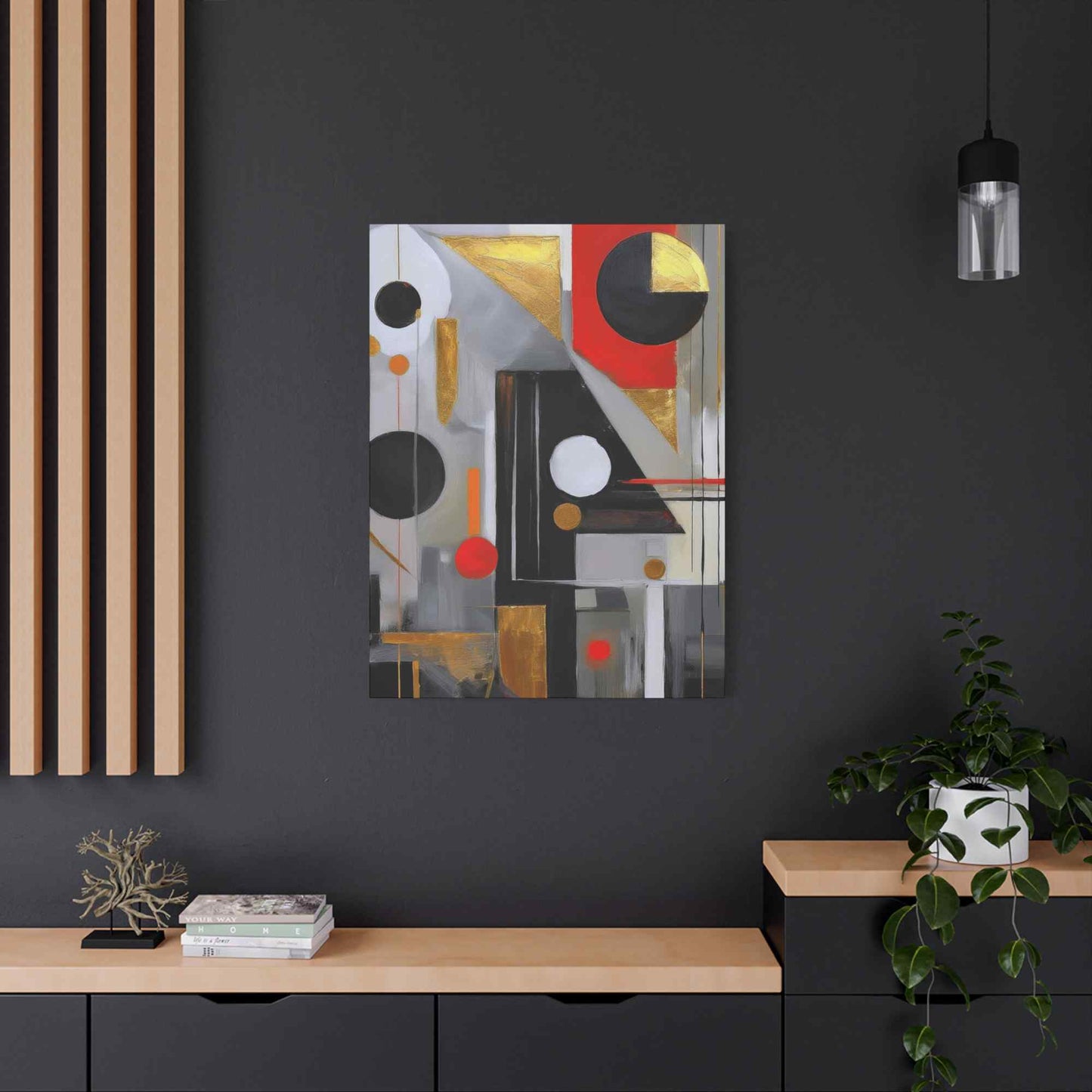 Red Abstract Painting Print Canvas 20x24,20x30,24x30, 24x32,24x36,30x40, 32x48,36x48,40x60 Pine-Wood Inner Frame ABS-23