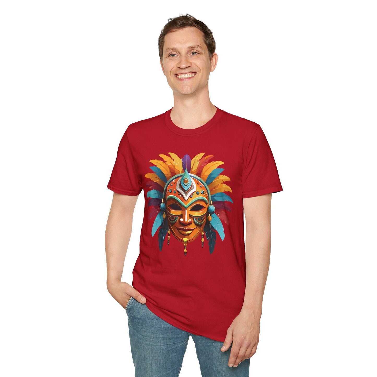 Mask Graphic Unisex Cotton Masquerade Design Artwork Tee 4