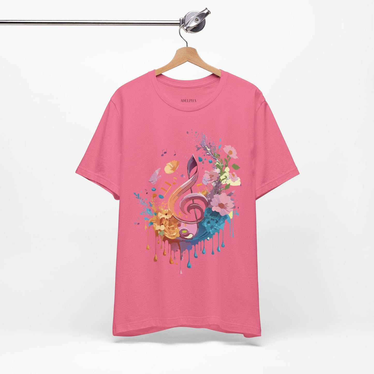 Music Graphic Unisex 100 Cotton Vintage Art with Musical Elements Tee 115