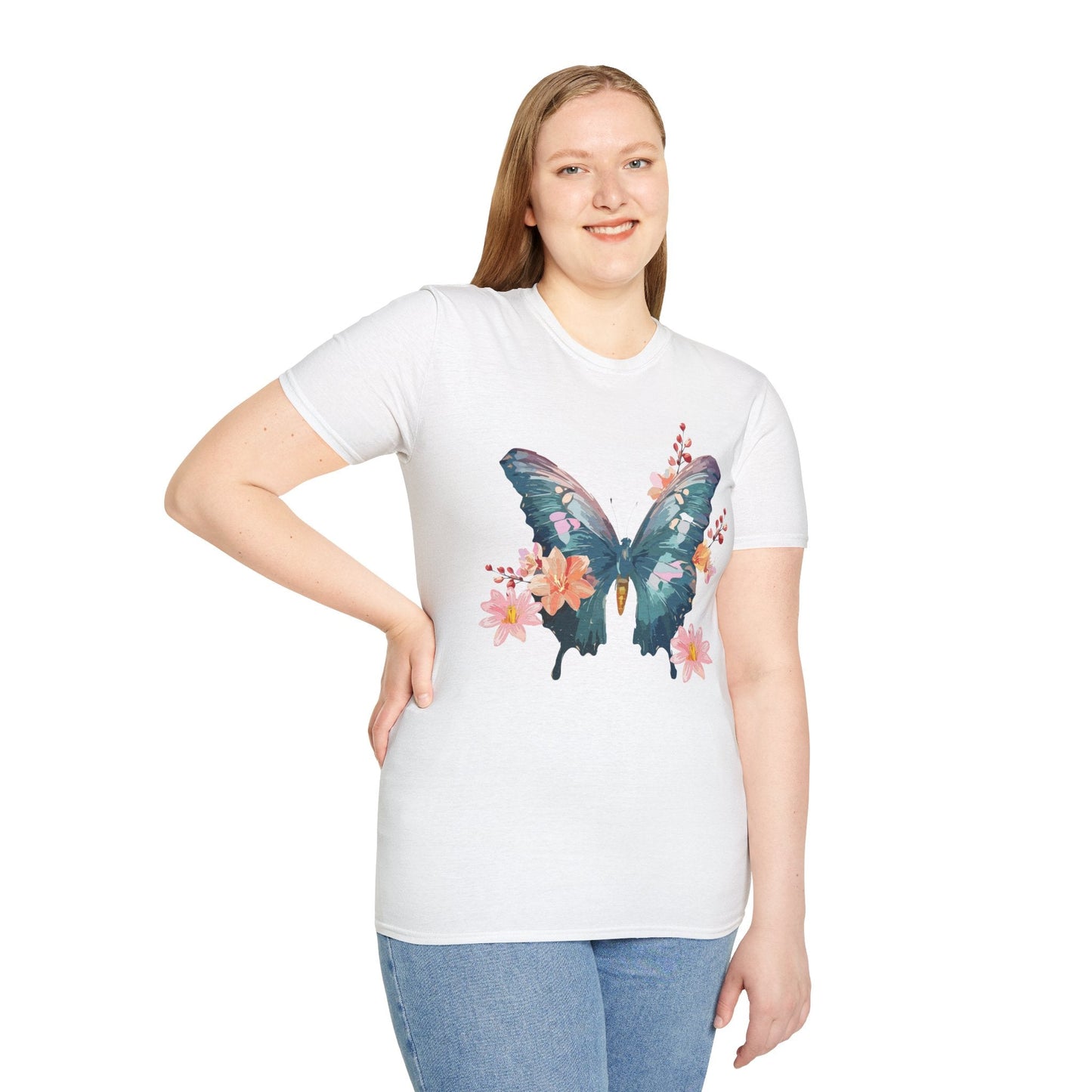 Butterfly T Shirt Unisex Gildan Softstyle 64000 100 Percent Ring Spun Cotton Monarch Tee