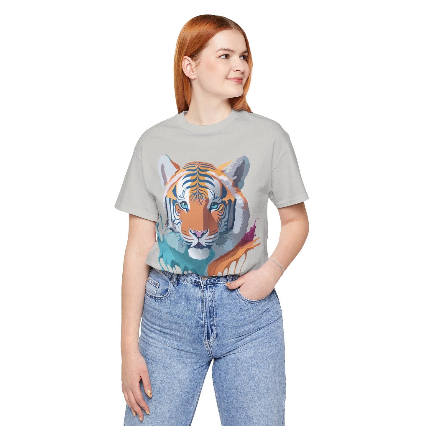 Tiger Graphic Tee Unisex Short Sleeve Shirt With Vintage Inspired Adelpha Artwork