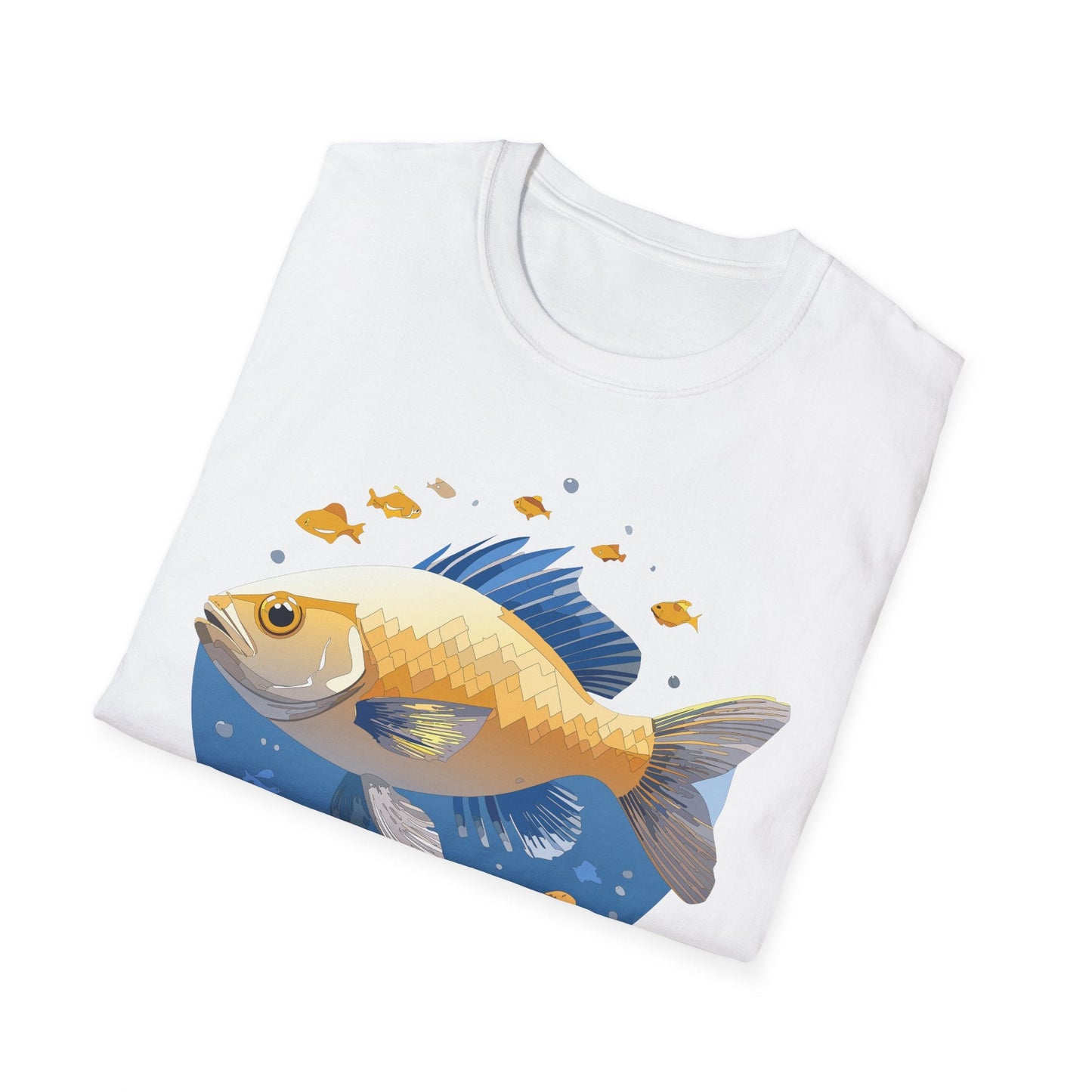 Fish Art Graphic Tee Shirt Unisex Gildan Softstyle 64000 100 Percent Ring Spun Cotton