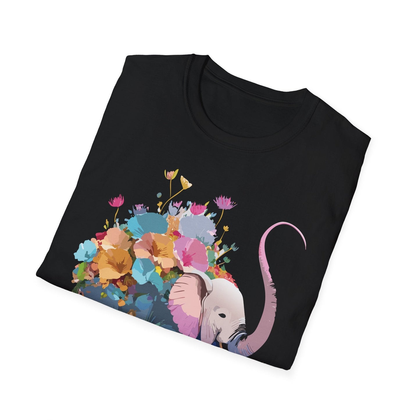 Elephant T Shirt Unisex Softstyle Cotton Tee With Animated Elephant Design Premium Comfort